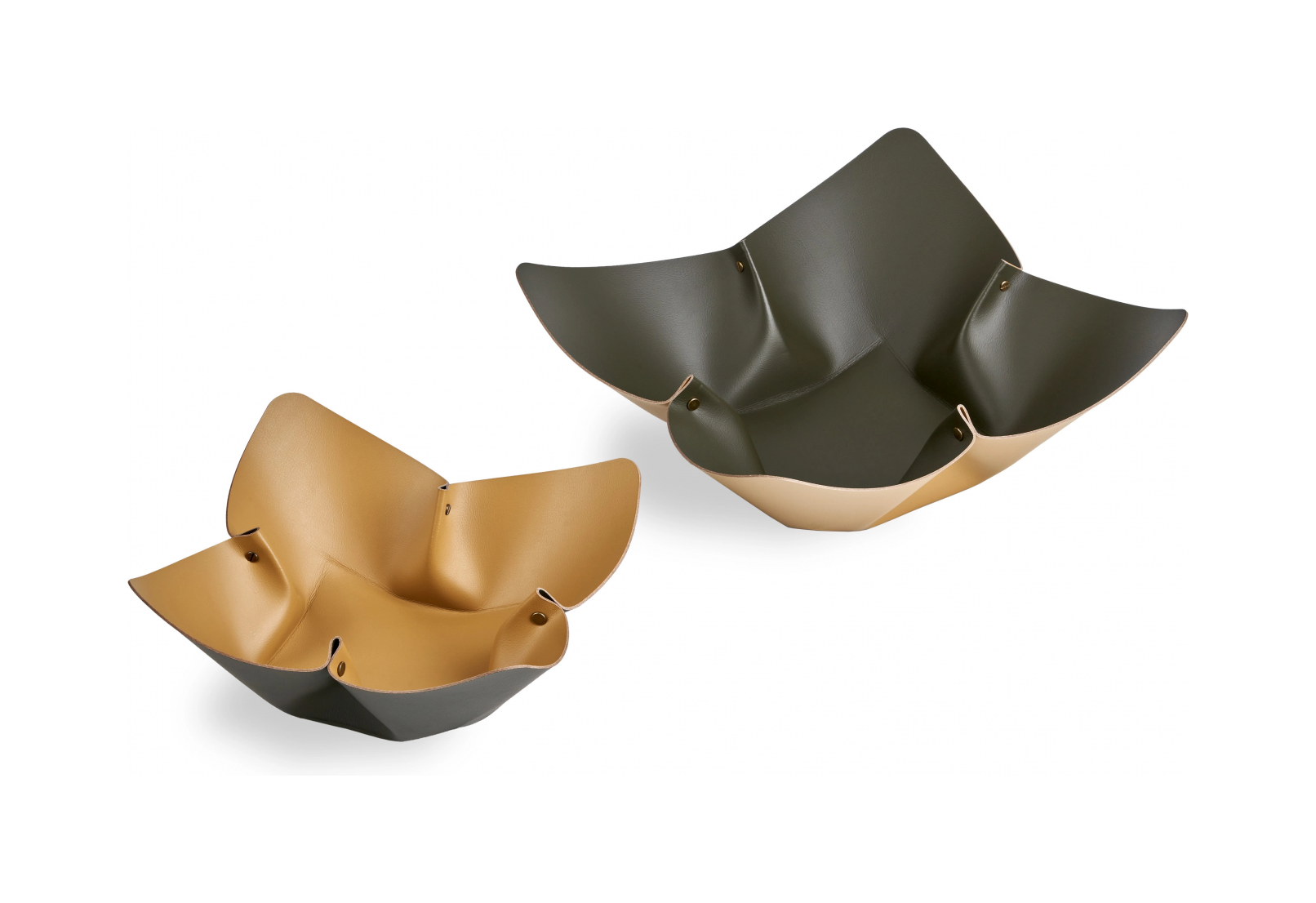 Фруктовница 35 см олива, кожа ADJ 4035.55.TS16