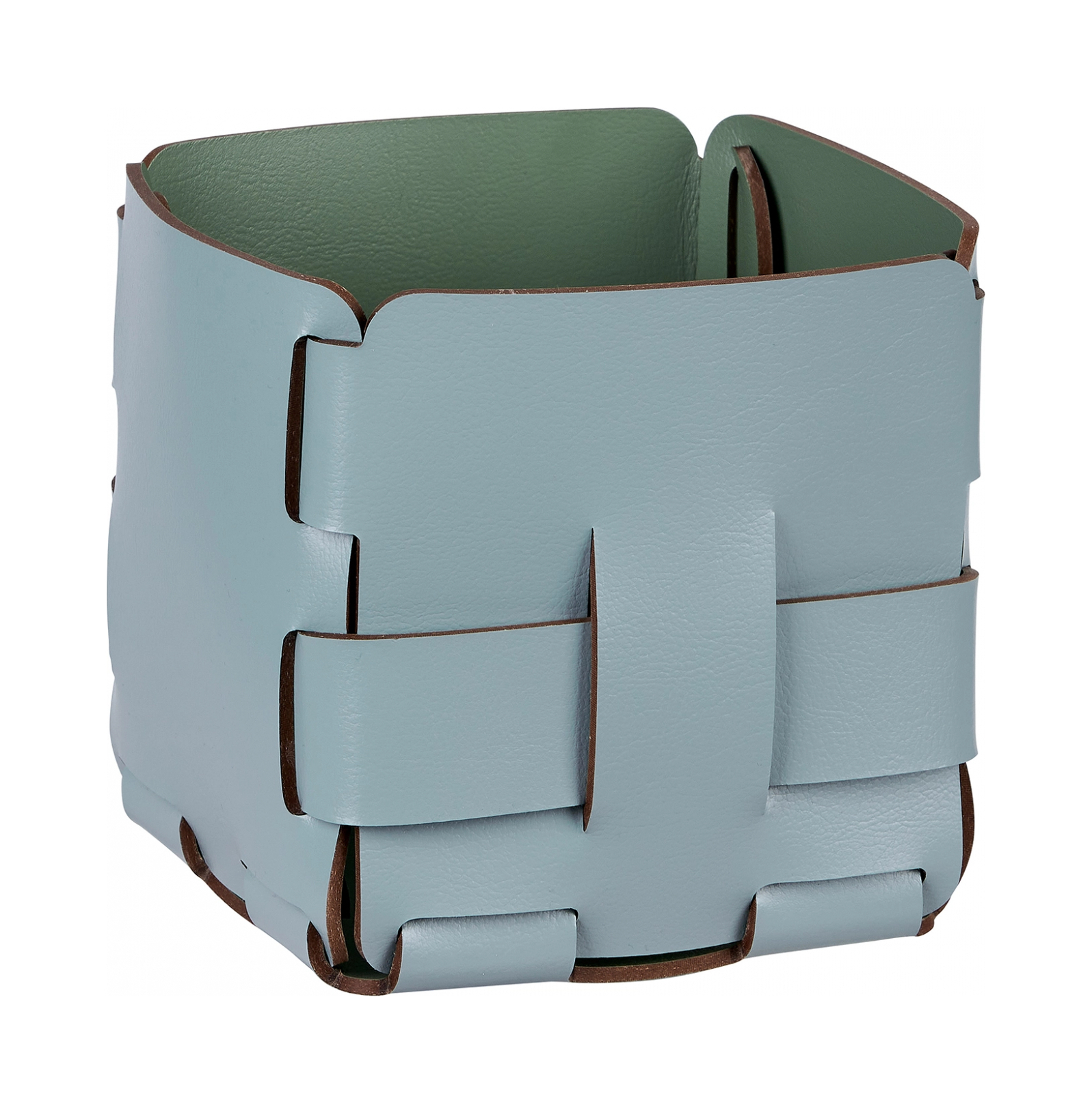 Корзиночка Mini BOTTEGA 12х12 небесно-голубая, кожа ADJ 1013.50.TS30