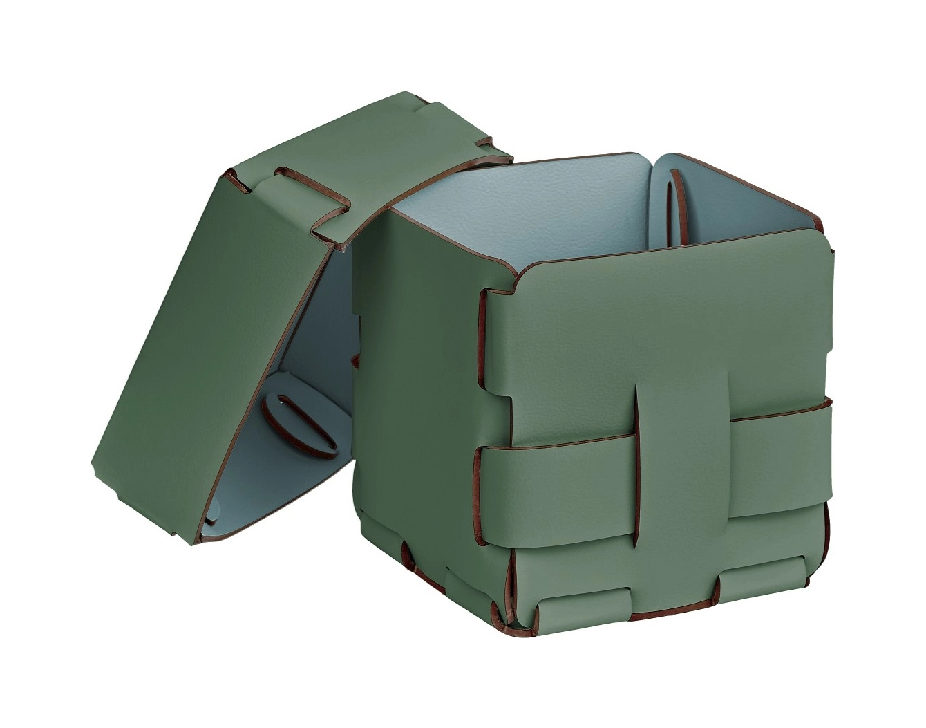 Корзиночка Mini BOTTEGA 12х12 эвкалипт, кожа – 2