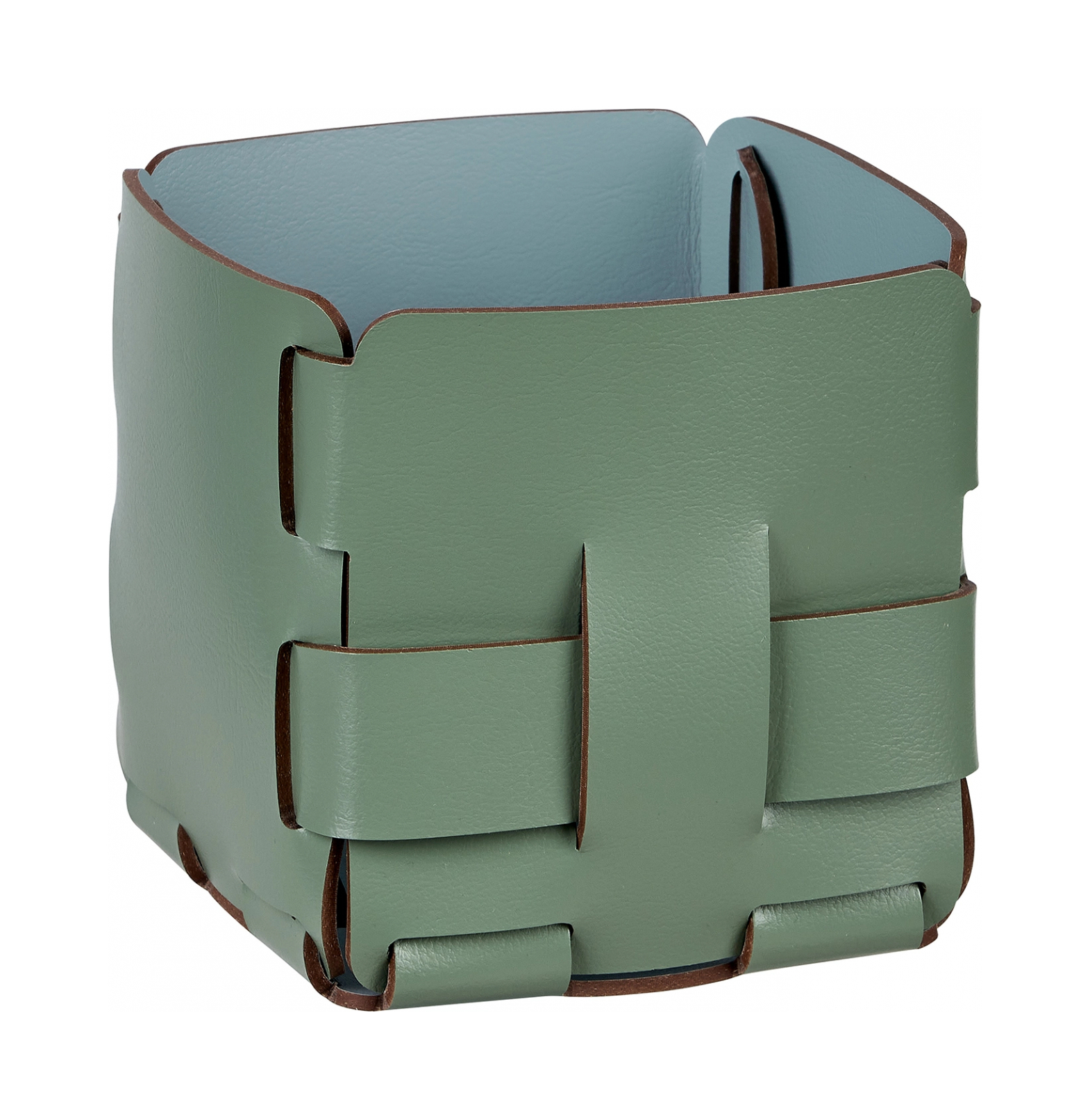 Корзиночка Mini BOTTEGA 12х12 эвкалипт, кожа ADJ 1013.60.TS30