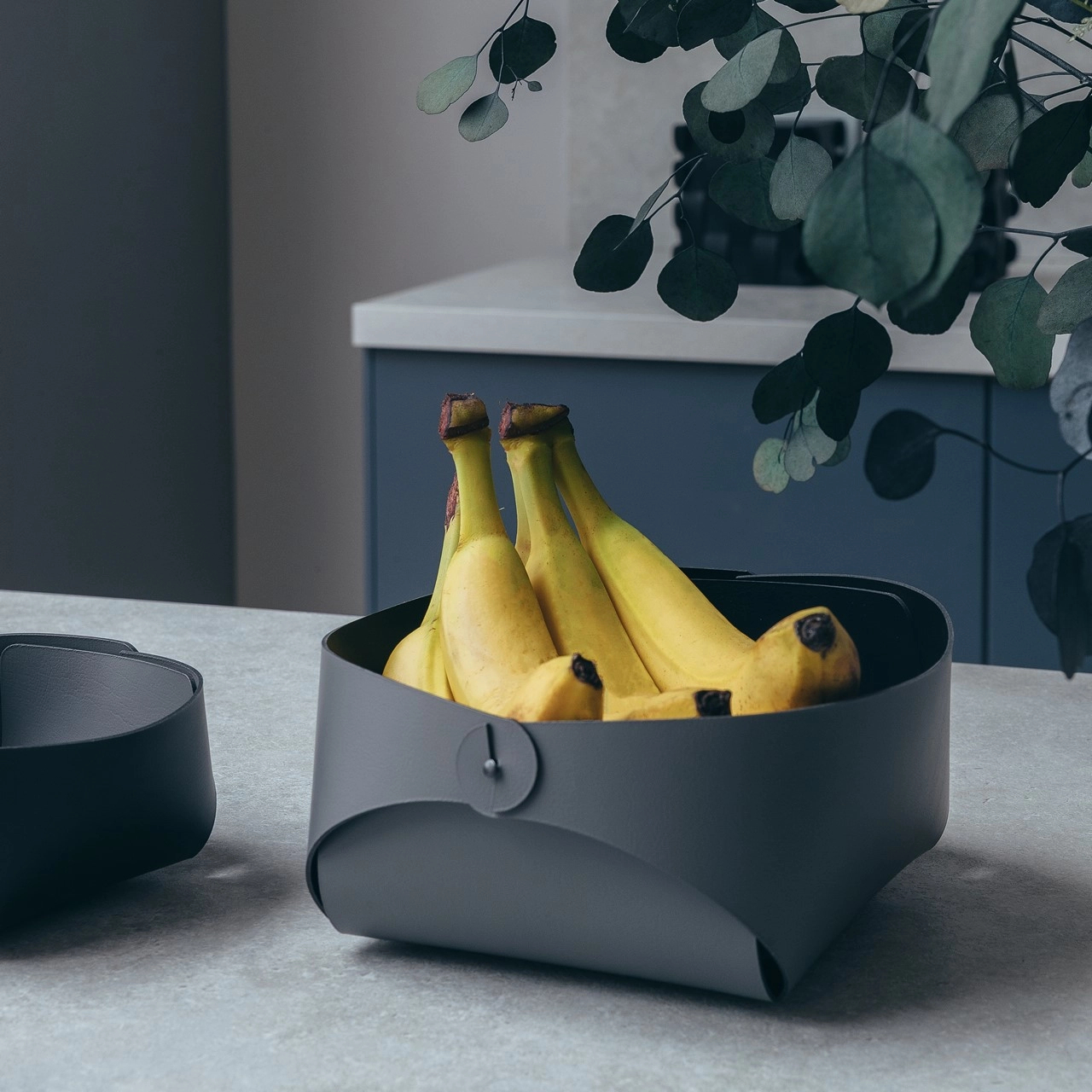 Корзина для хлеба FLORA 20х20 серая, кожа ADJ 0040.03.TS16