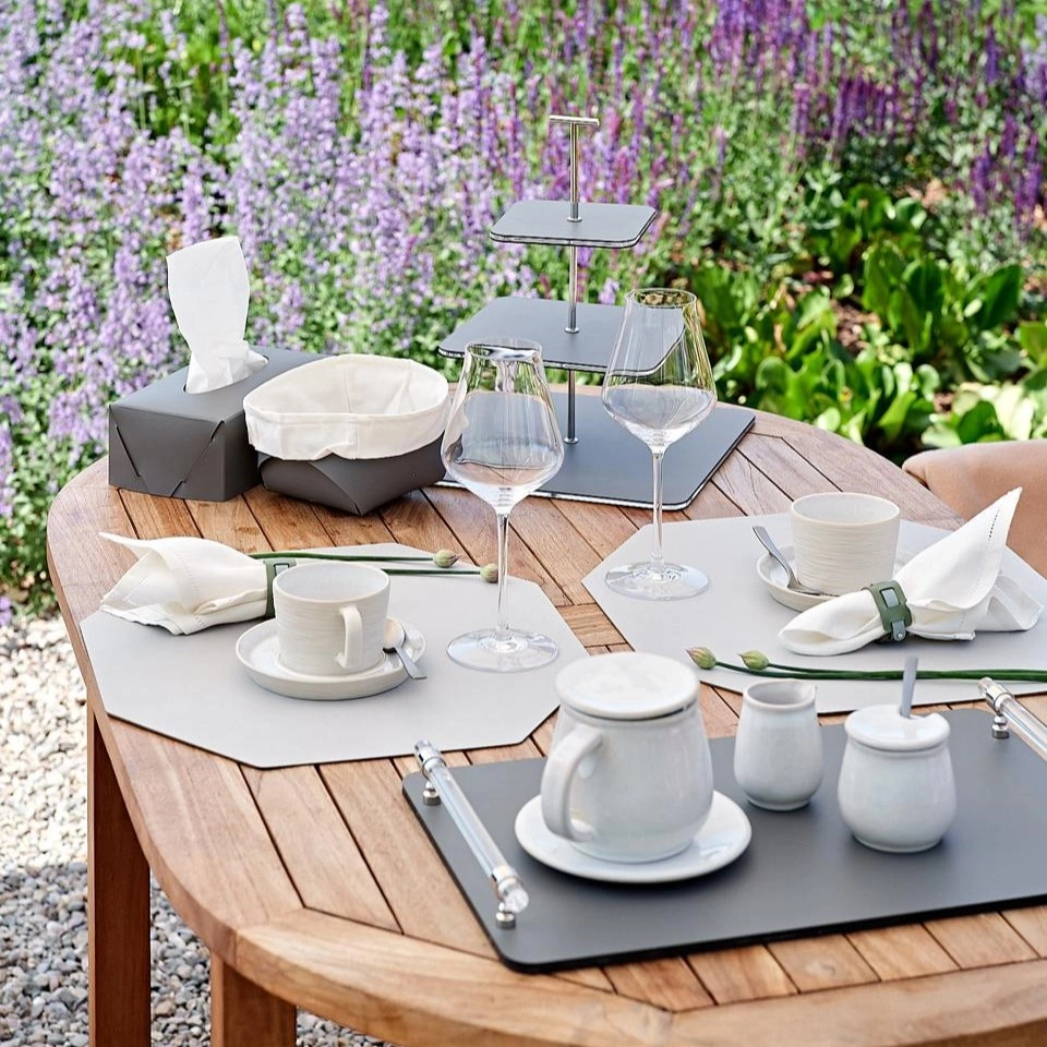 Корзина для хлеба FLORA 20х20 серая, кожа ADJ 0040.03.TS16