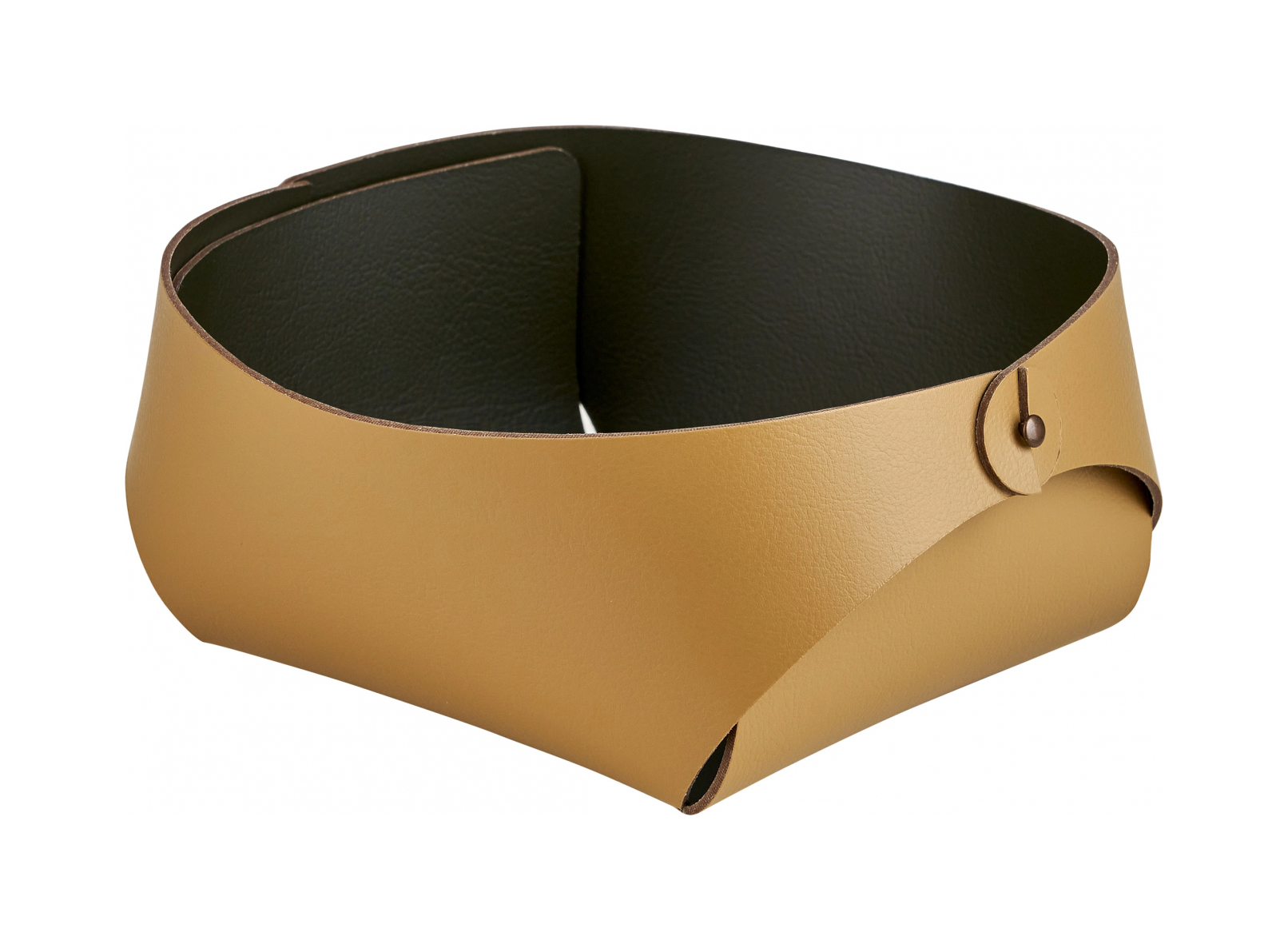 Корзина для хлеба FLORA 20х20 горчица, кожа