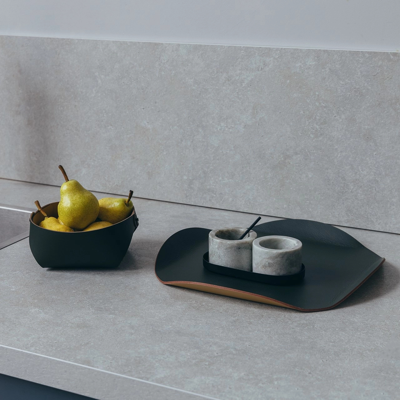 Корзина для хлеба FLORA 20х20 олива, кожа – 2