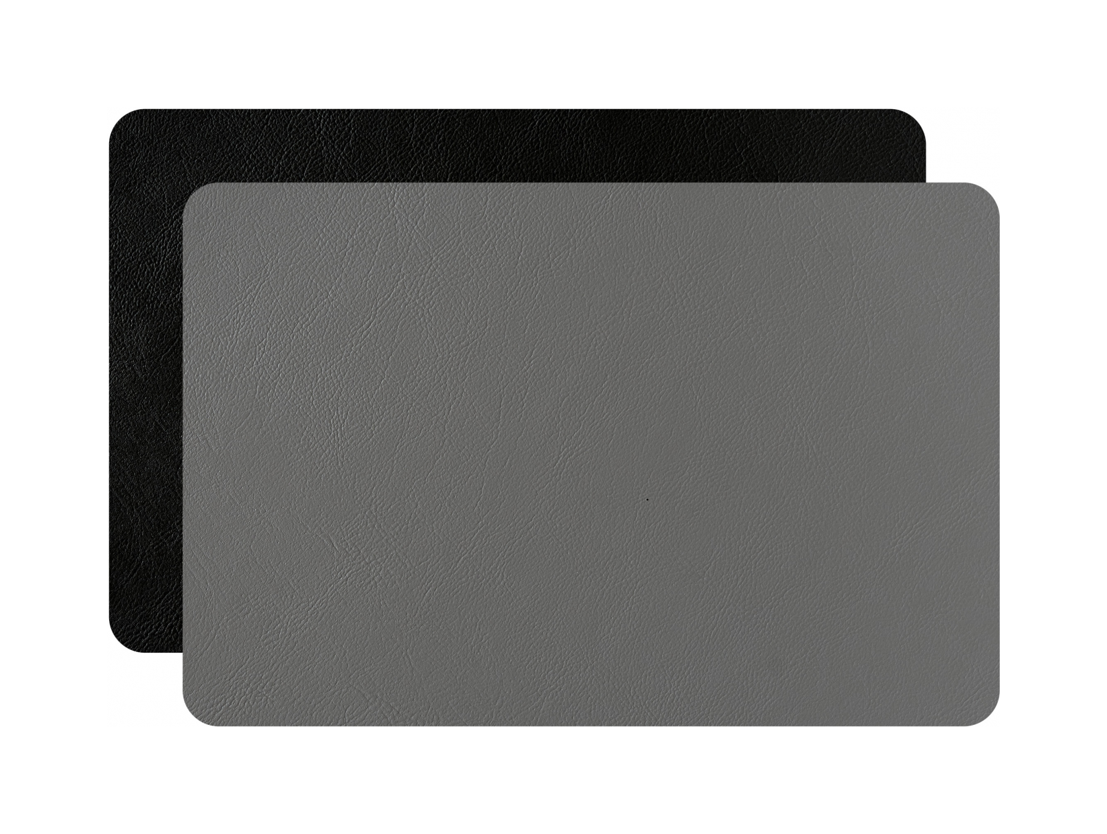 Плейсмат прямоугольный двусторонний 52х38 см чёрный-серый, кожа