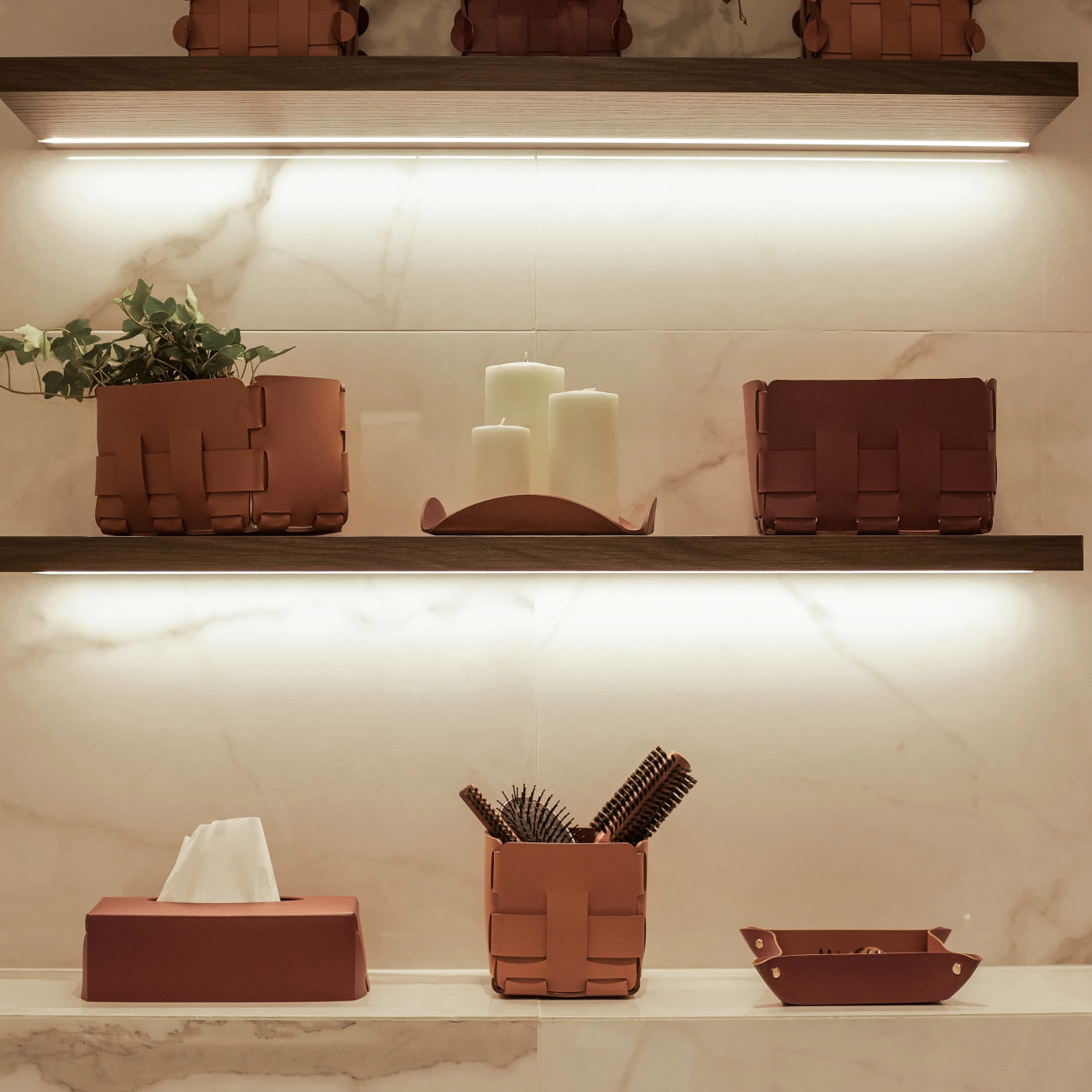 Корзиночка Mini BOTTEGA 12х19 коньяк, кожа – 2