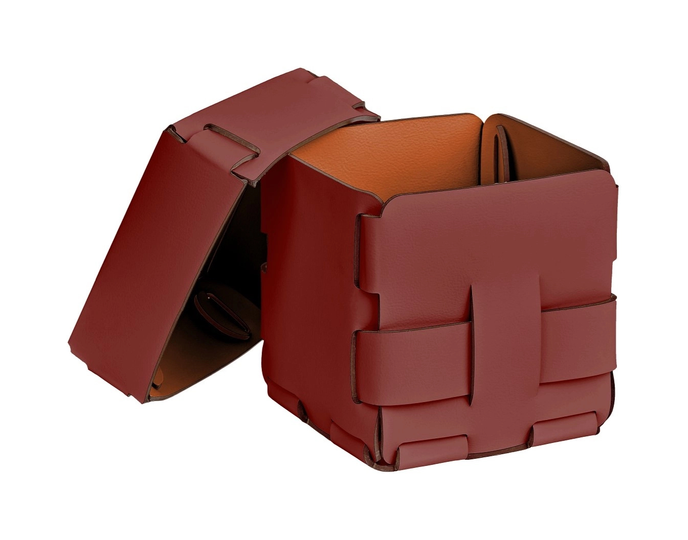 Корзиночка Mini BOTTEGA 12х12 бордо, кожа ADJ 1013.30.TS30