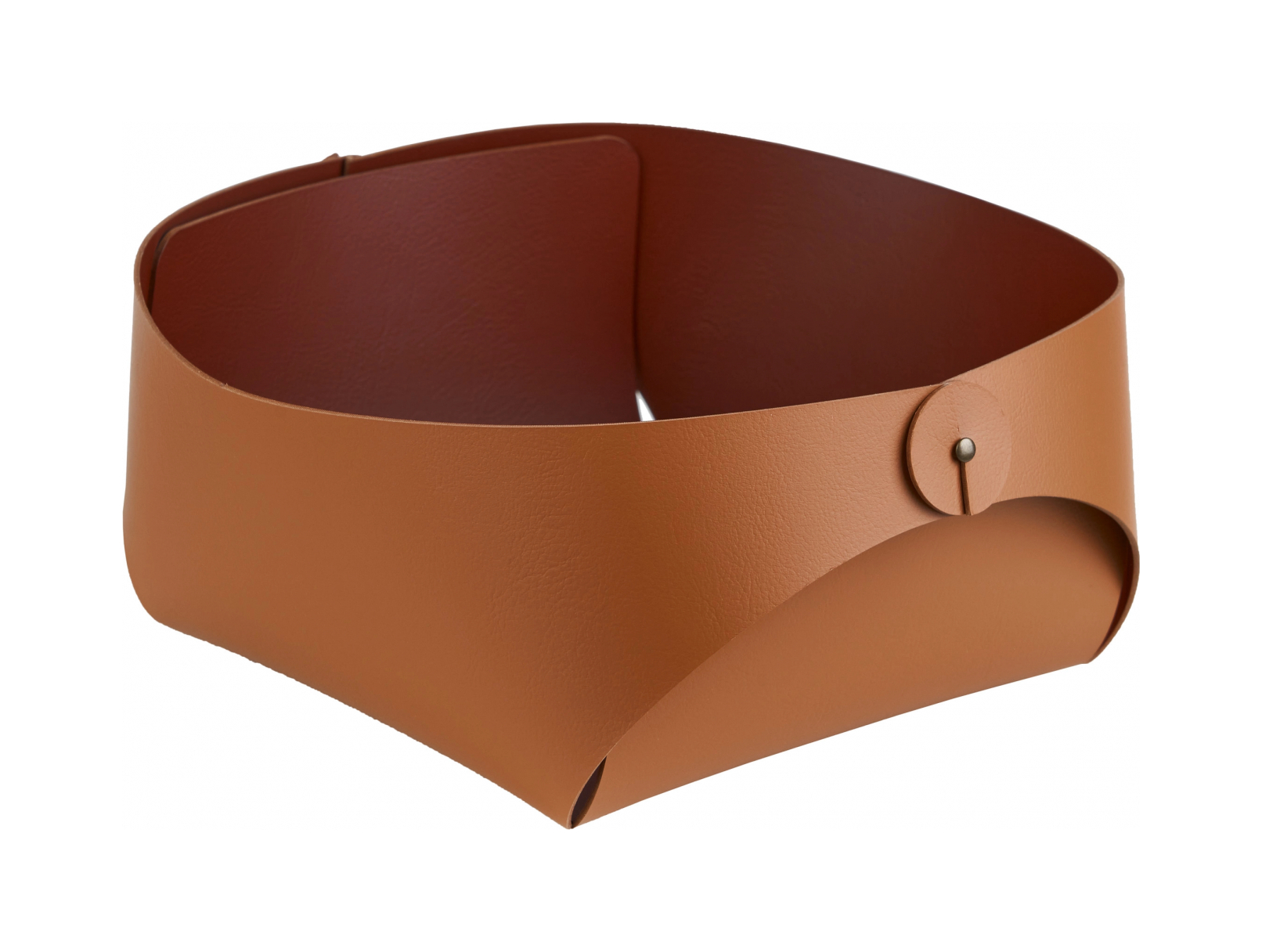 Корзина для хлеба FLORA 20х20 коньяк, кожа