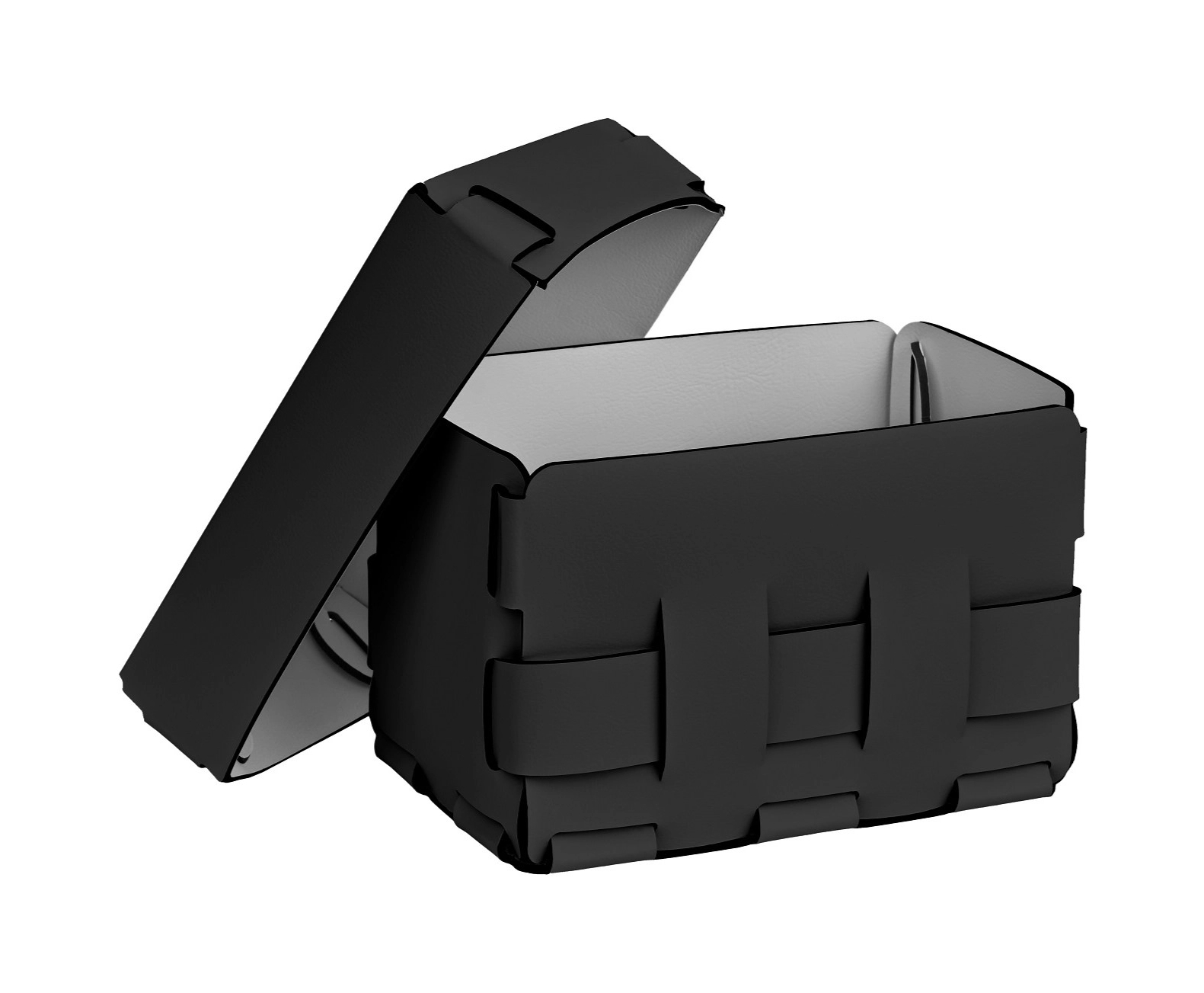 Корзиночка Mini BOTTEGA 12х19 чёрная, кожа ADJ 1012.01.TS30