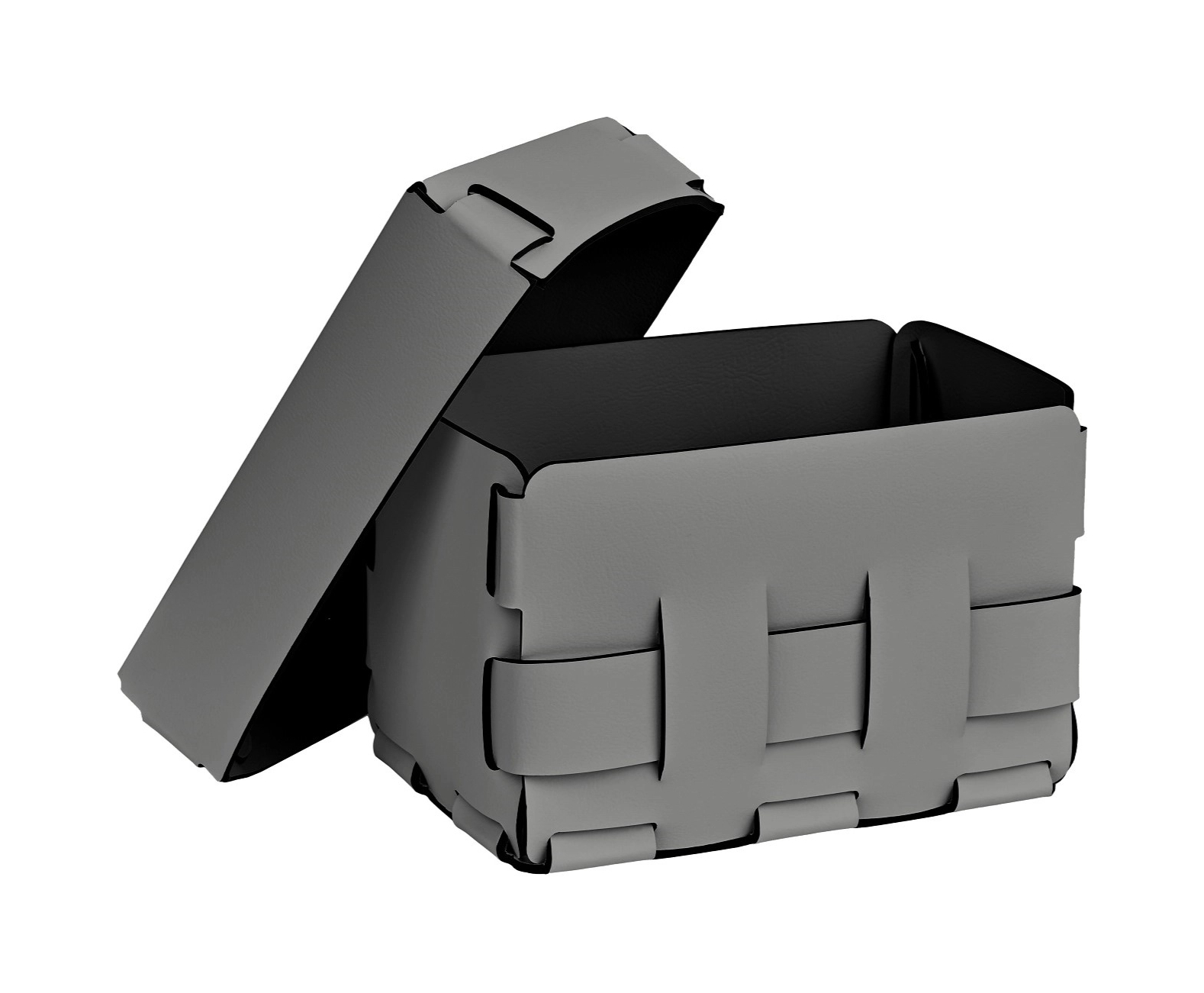 Корзиночка Mini BOTTEGA 12х19 серая, кожа ADJ 1012.03.TS30