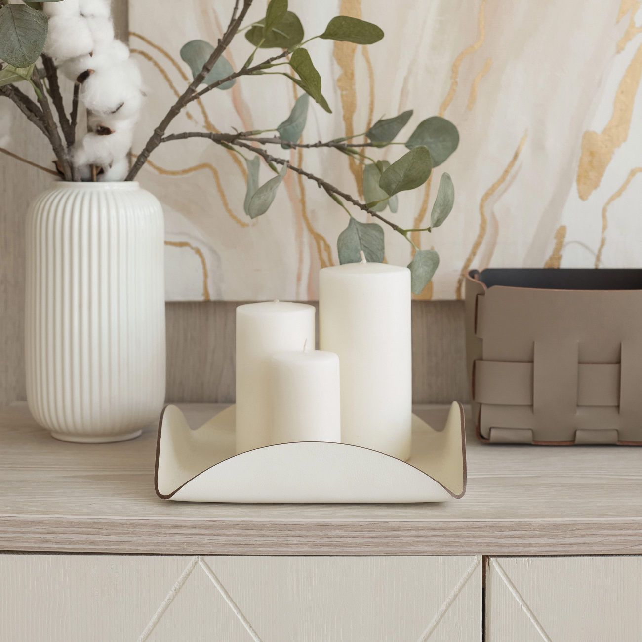 Корзиночка Mini BOTTEGA 12х19 капучино, кожа ADJ 1012.04.TS30