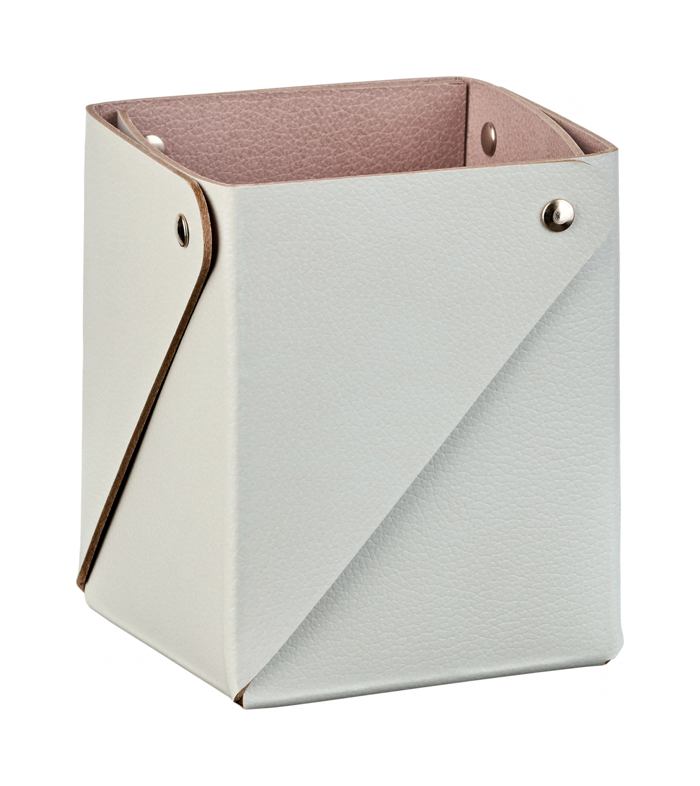 Стакан для канцелярии 8x8 устричный, кожа