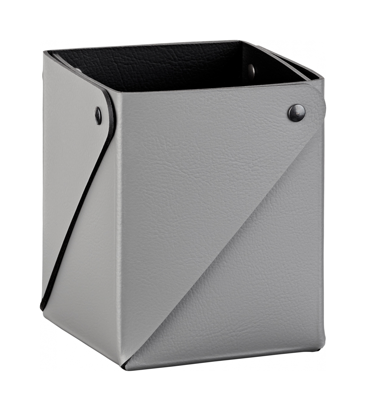 Стакан для канцелярии 8x8 серый, кожа