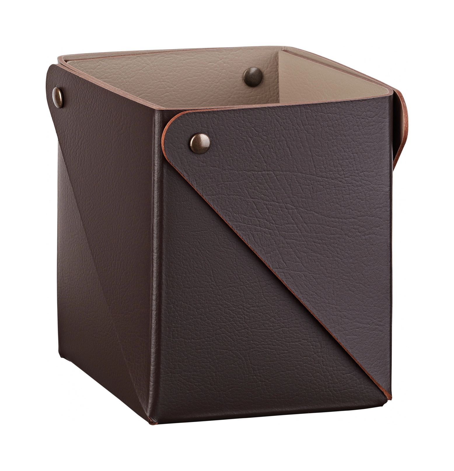 Стакан для канцелярии 8x8 шоколад, кожа