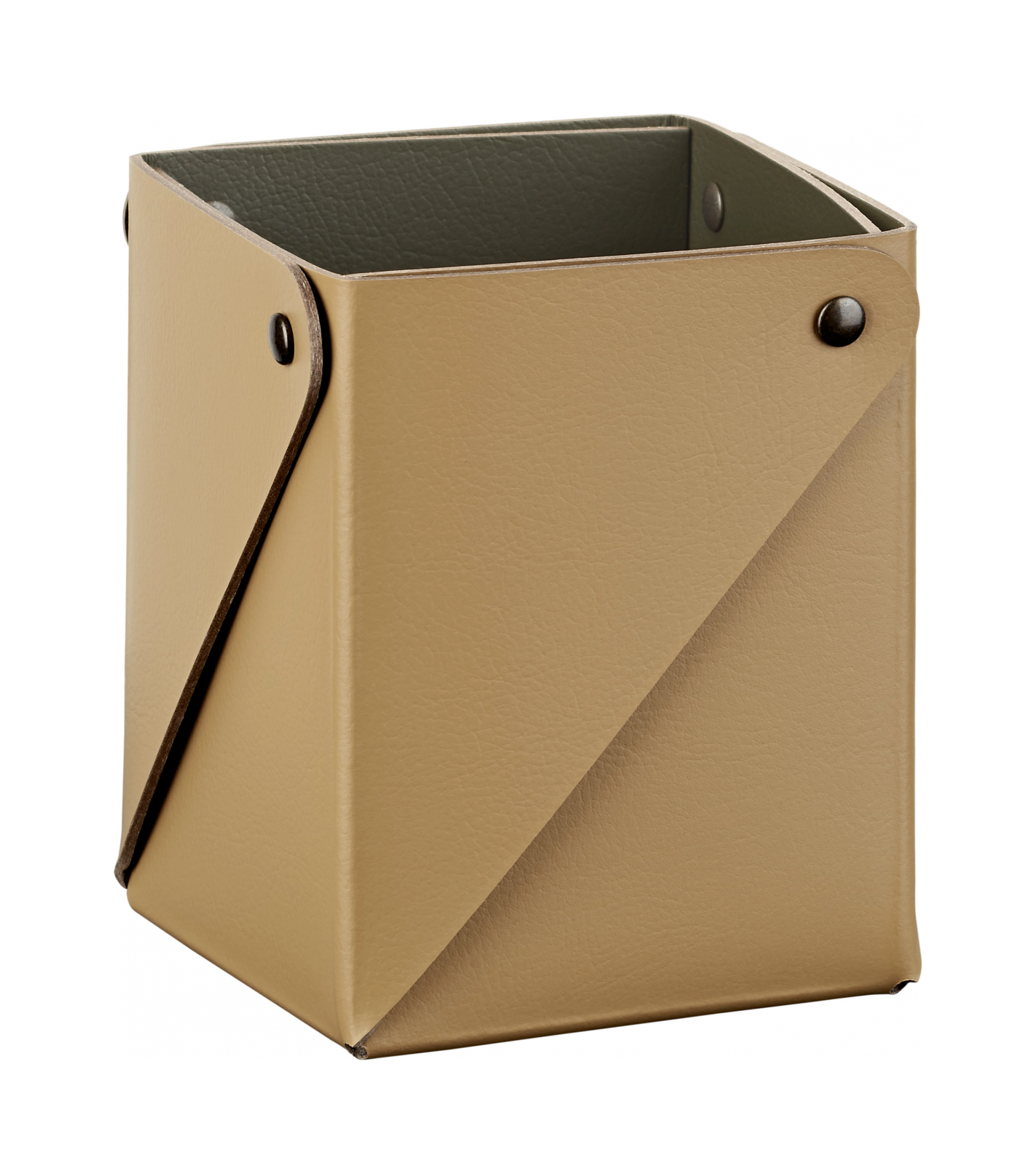 Стакан для канцелярии 8x8 горчица, кожа