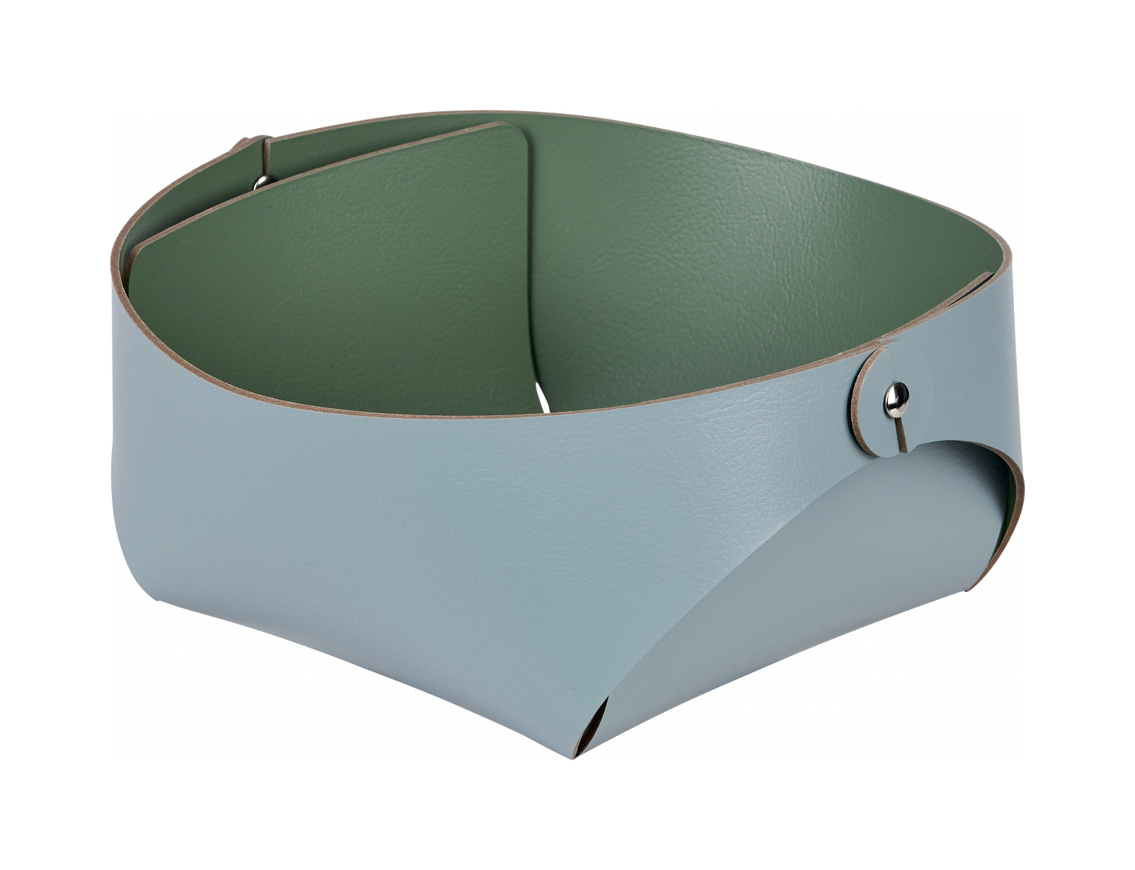 Корзина для хлеба FLORA 15х15 небесно-голубая, кожа