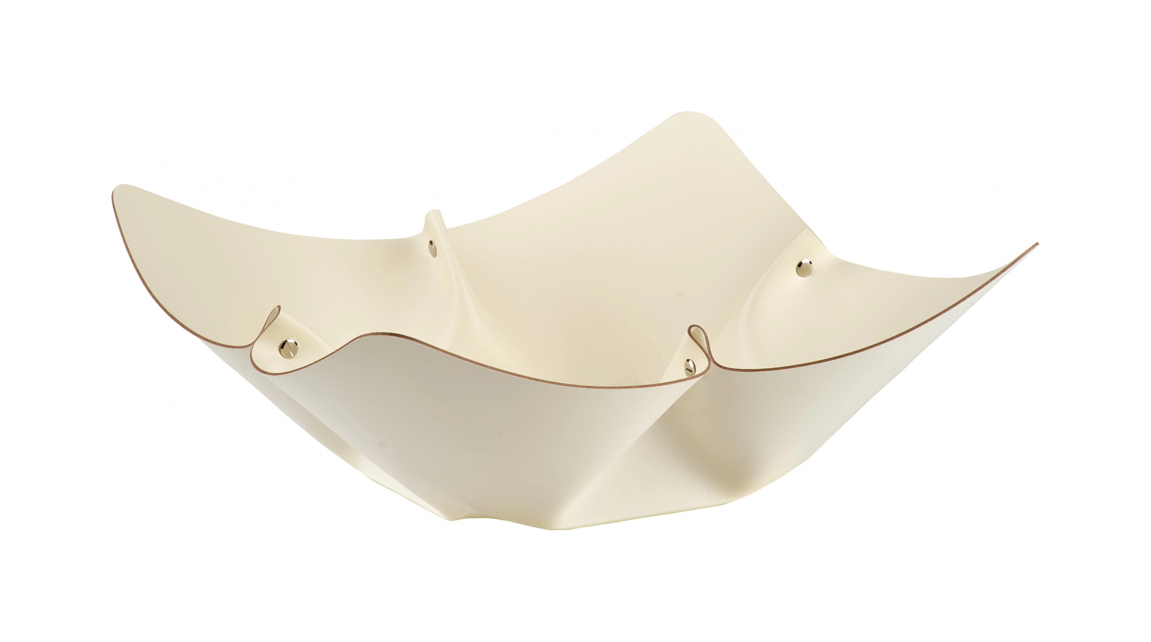 Фруктовница 45 см белая, кожа