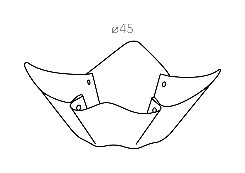 Фруктовница 45 см белая, кожа – 2
