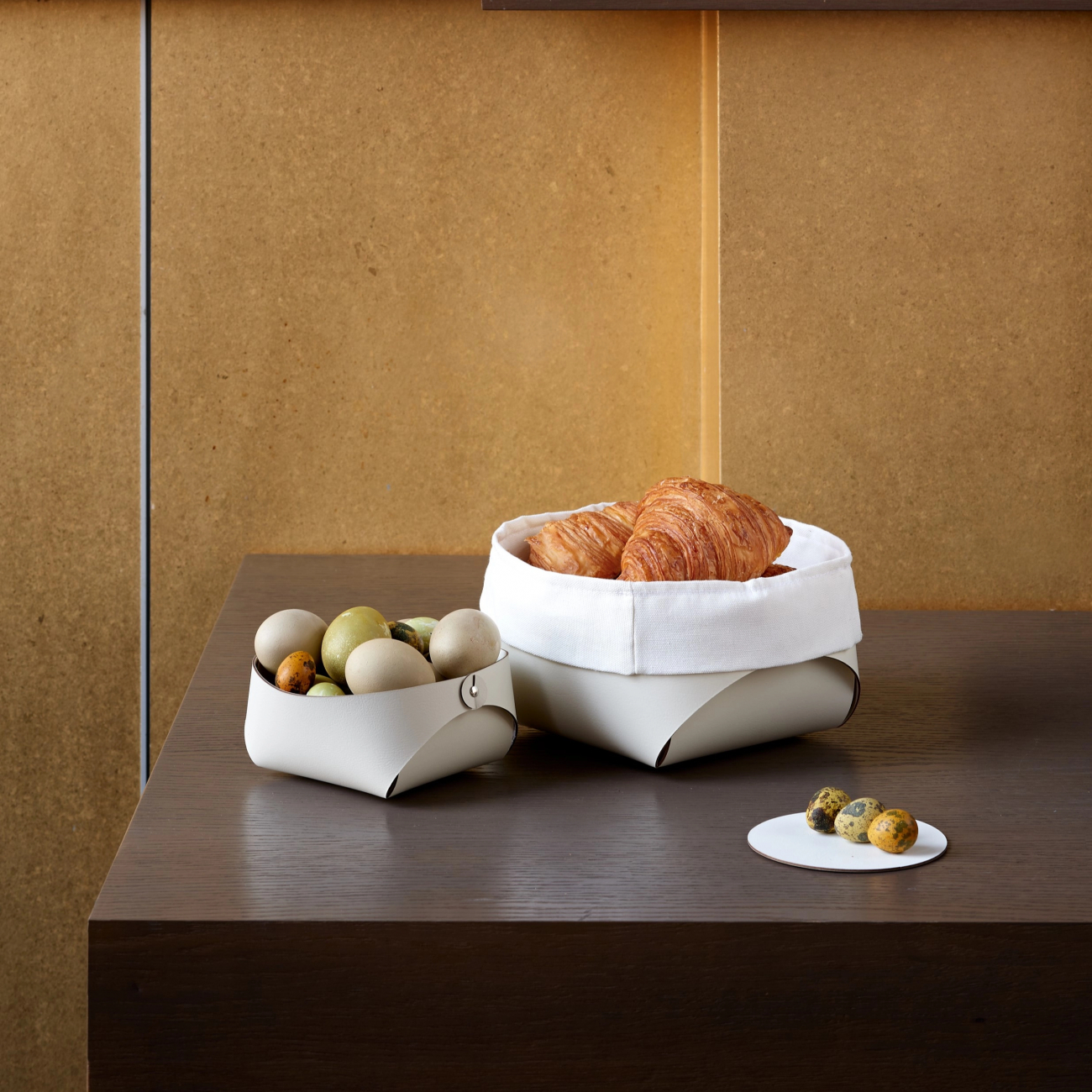 Корзина для хлеба FLORA 15х15 панна кота, кожа ADJ 0041.16.TS16