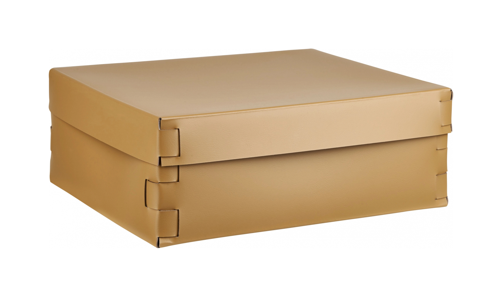 Коробка для хранения SNOB 36x30 см горчица, кожа