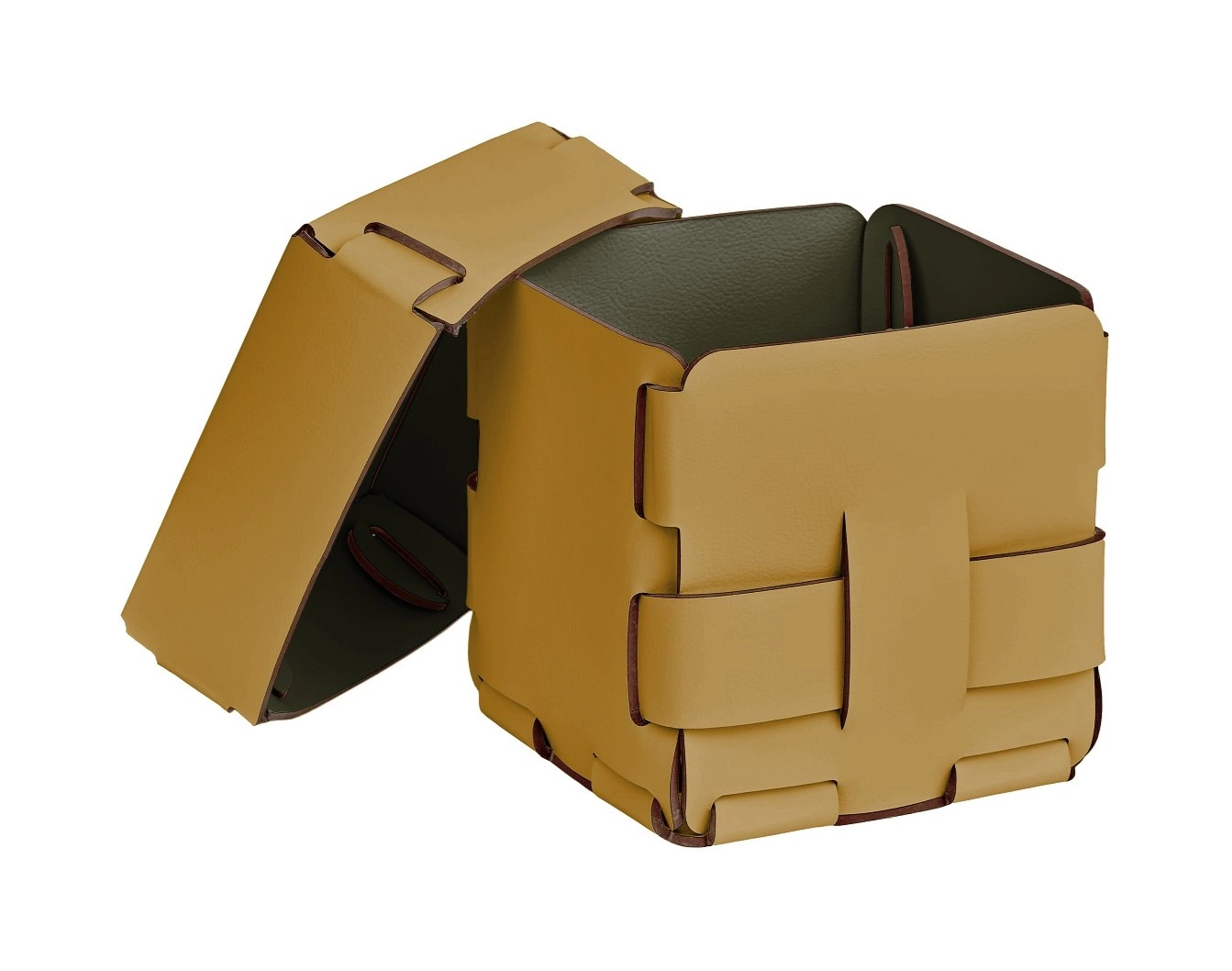 Корзиночка Mini BOTTEGA 12х12 горчица, кожа ADJ 1013.40.TS30