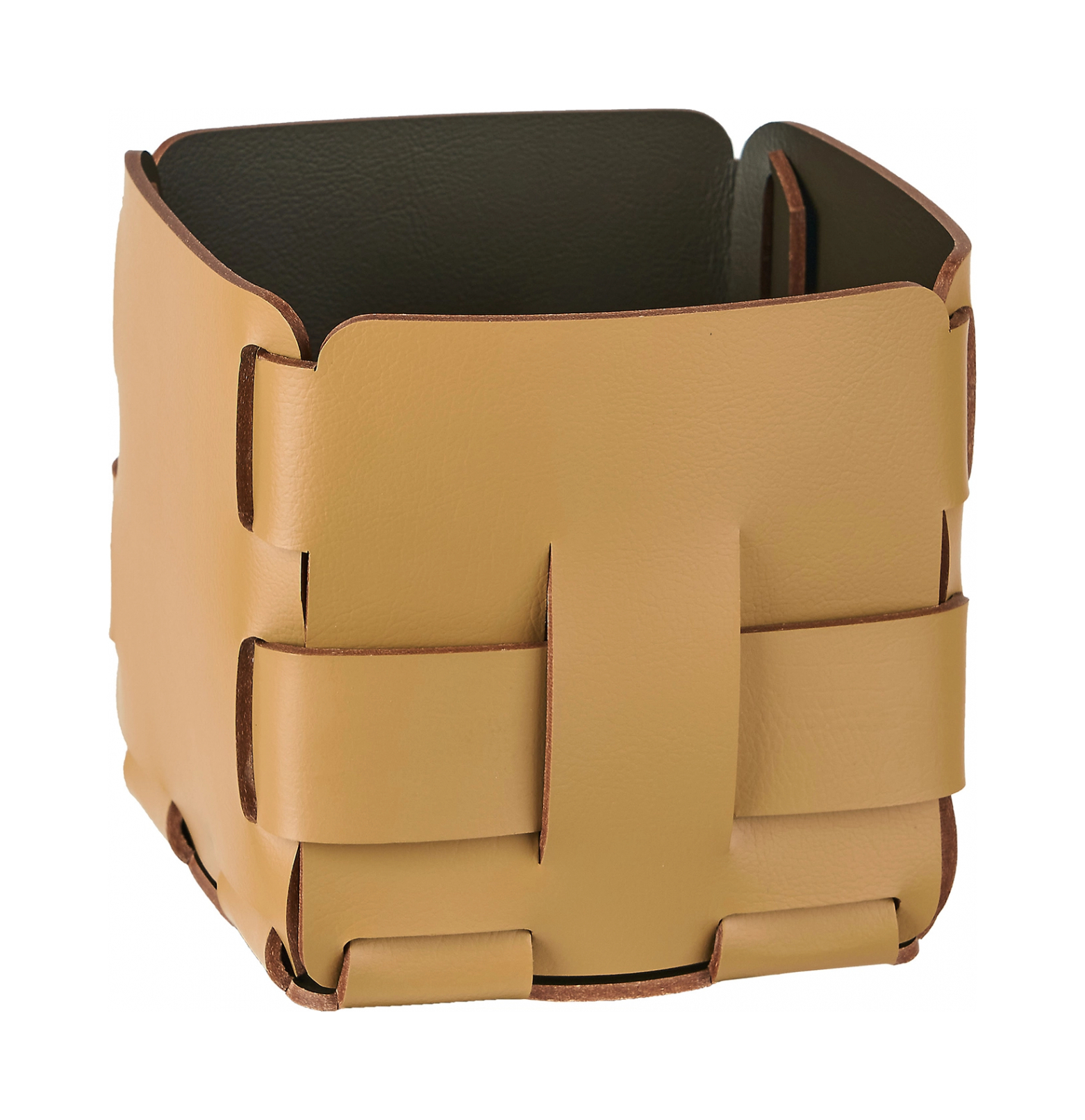 Корзиночка Mini BOTTEGA 12х12 горчица, кожа ADJ 1013.40.TS30