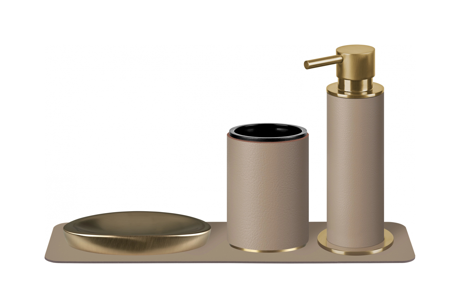 Диспенсер для мыла кожа капучино, матовое золото – 2