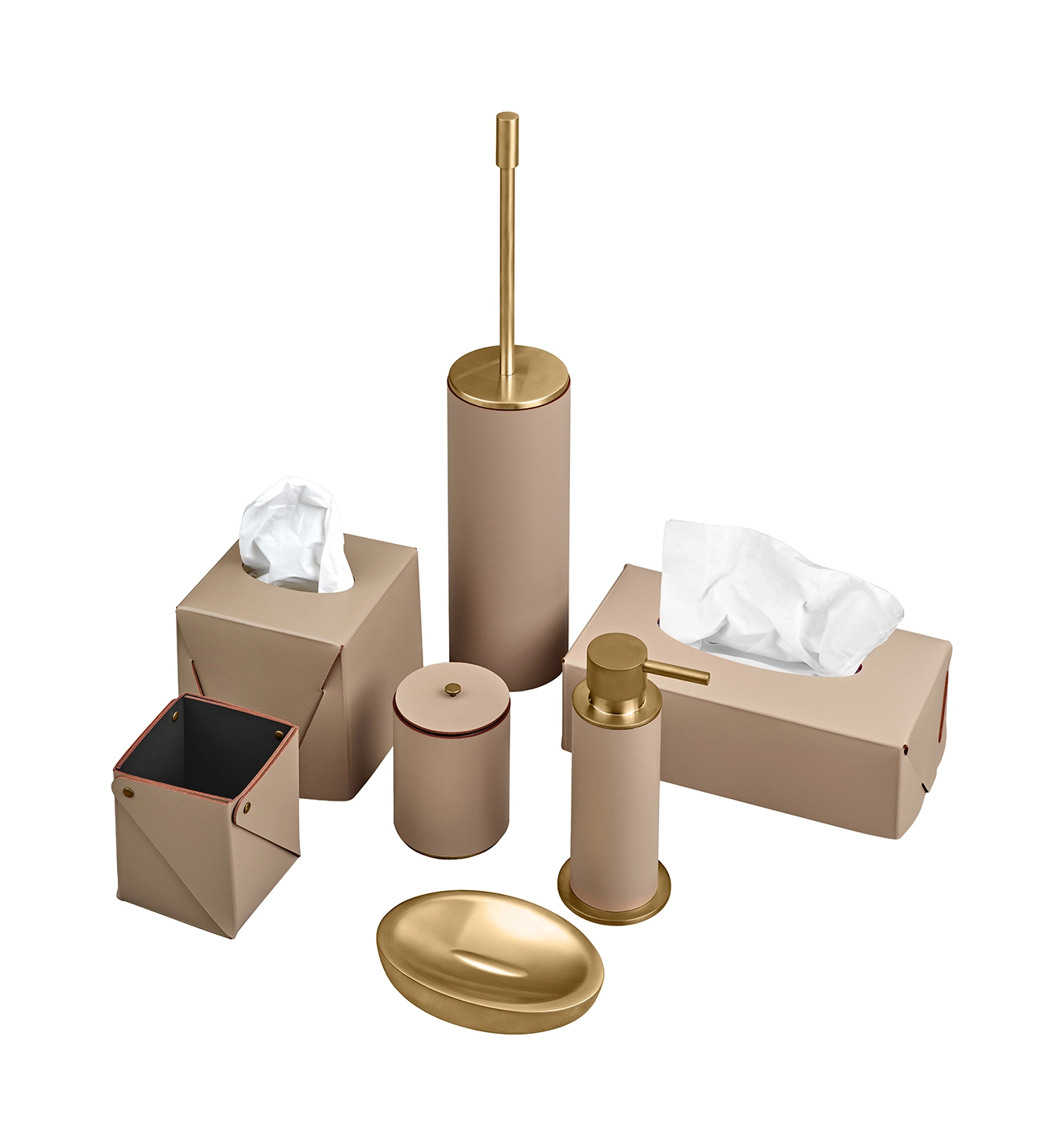 Диспенсер для мыла кожа капучино, матовое золото ADJ 4980.04.OM