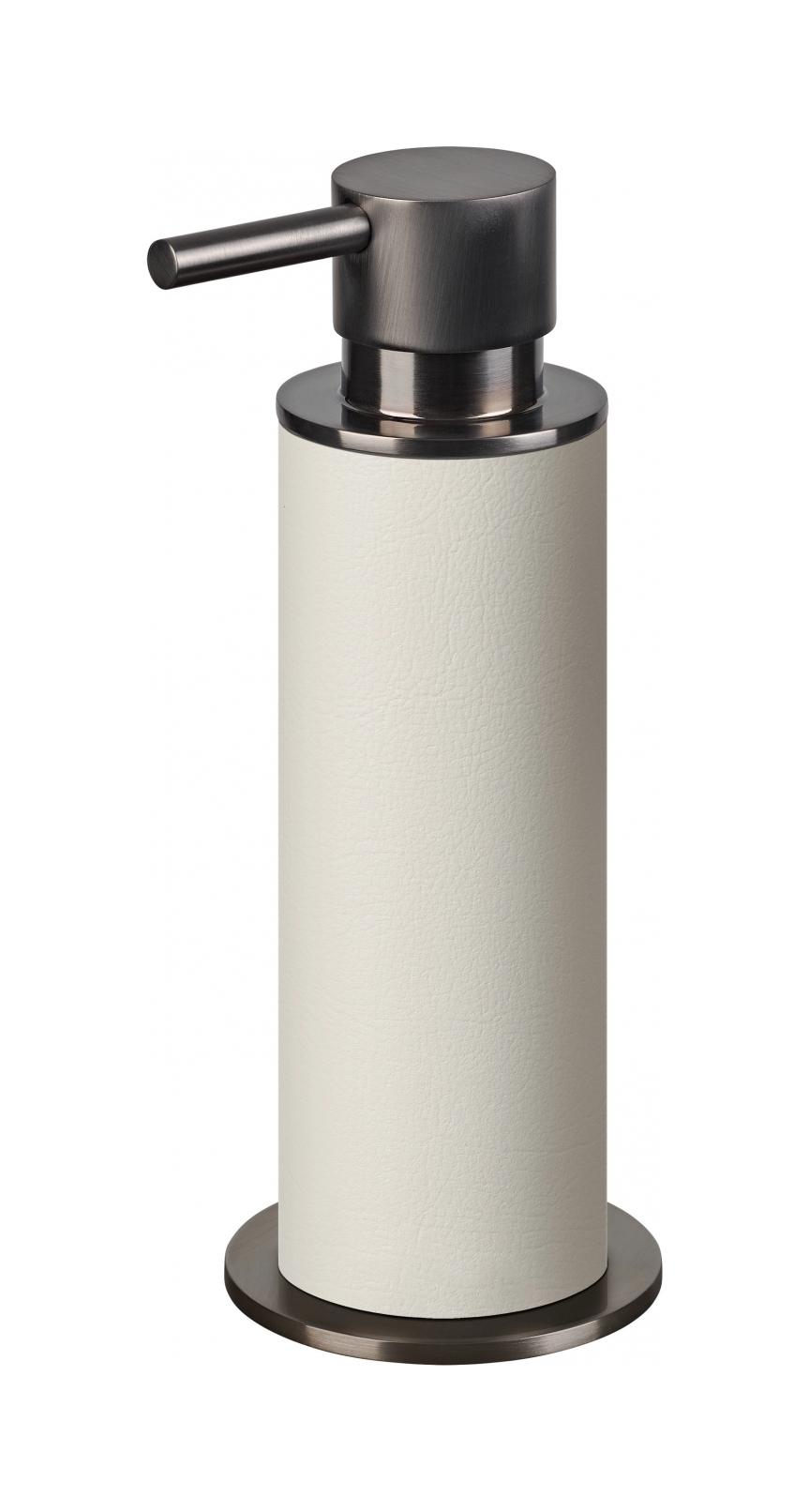 Диспенсер для мыла белая кожа, матовый графит