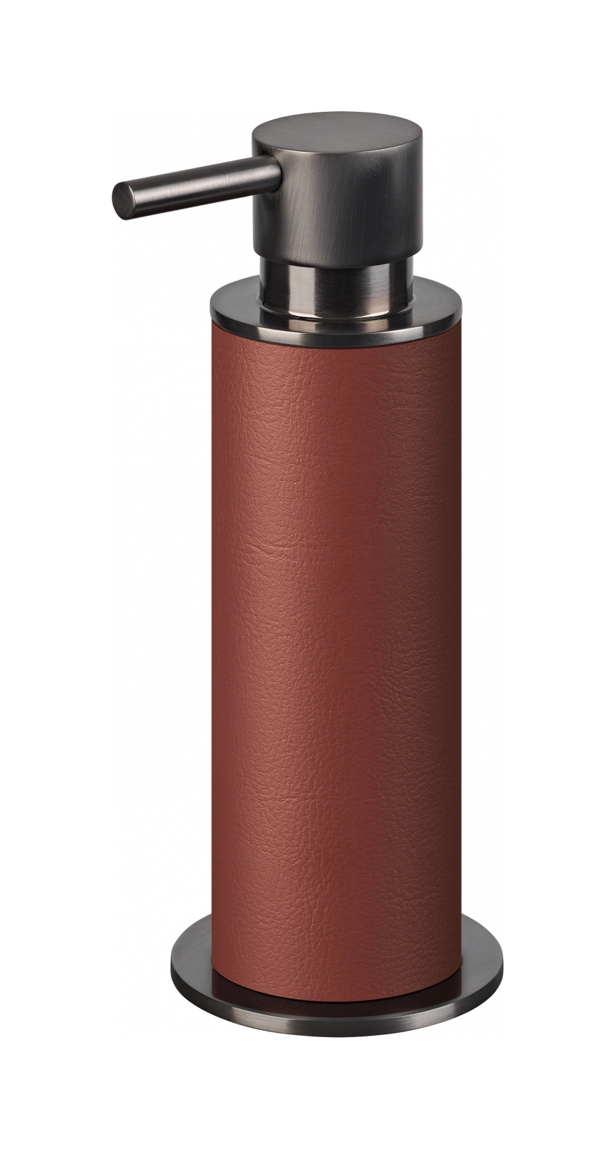 Диспенсер для мыла кожа бордо, матовый графит