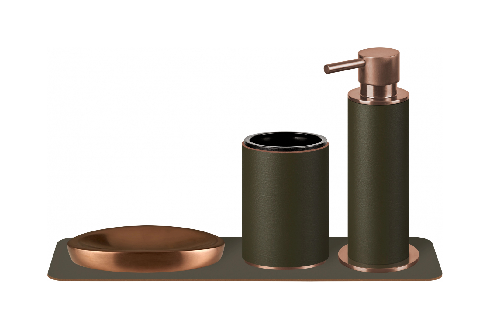 Диспенсер для мыла кожа олива, медь – 2