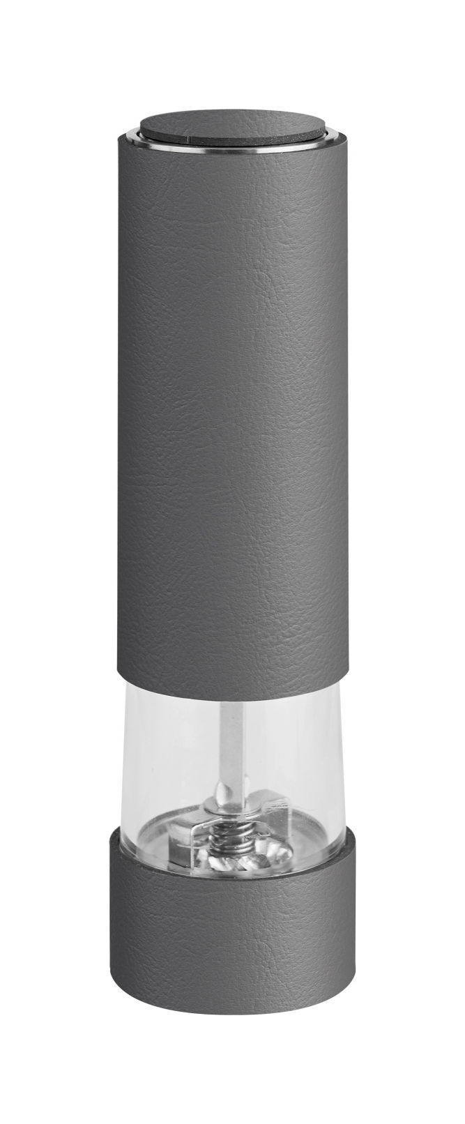Электрическая мельница для специй 17 см серая, кожа