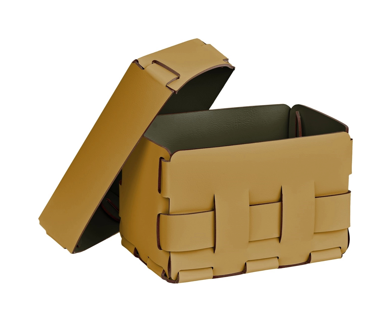 Корзиночка Mini BOTTEGA 12х19 горчица, кожа ADJ 1012.40.TS30