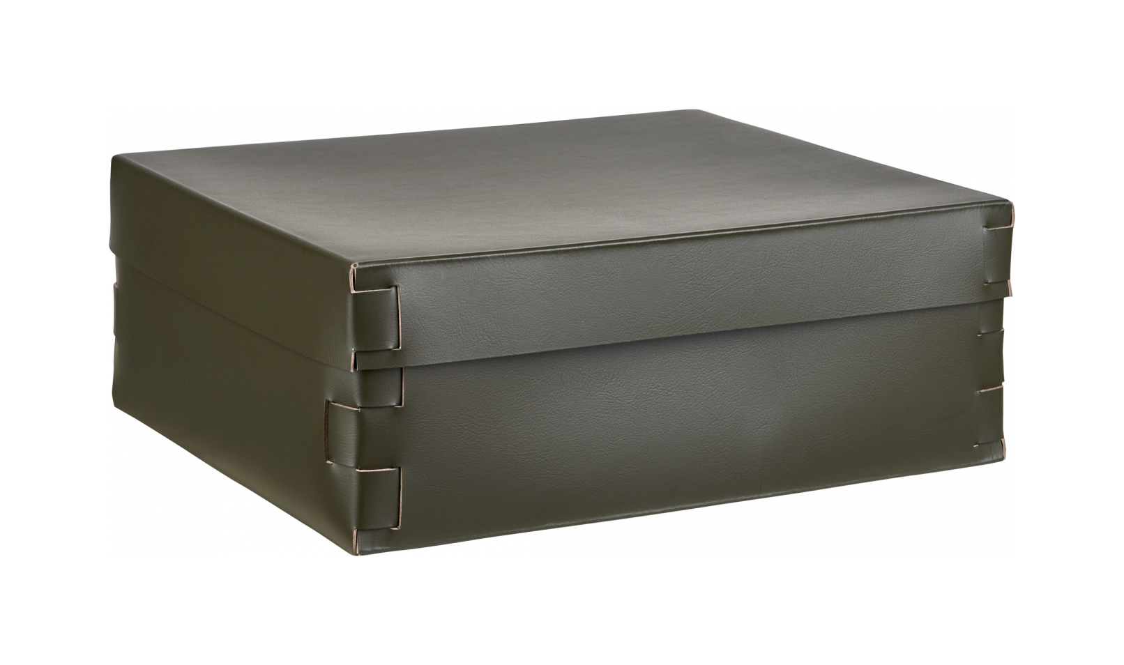 Коробка для хранения SNOB 36x30 см олива, кожа