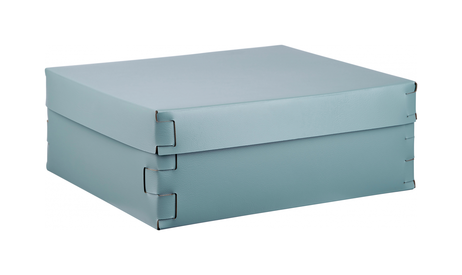 Коробка для хранения SNOB 36x30 см небесно-голубая, кожа