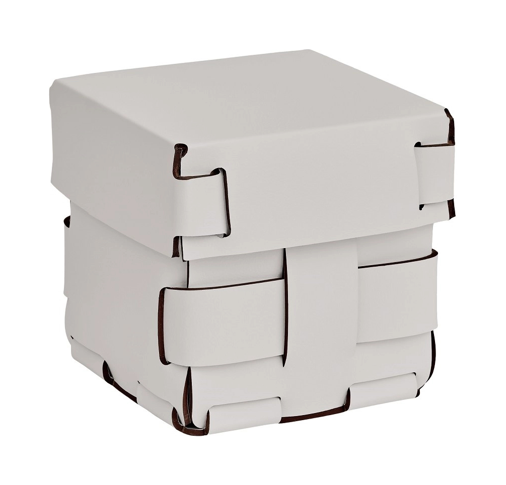 Корзиночка Mini BOTTEGA 12х12 устричная, кожа