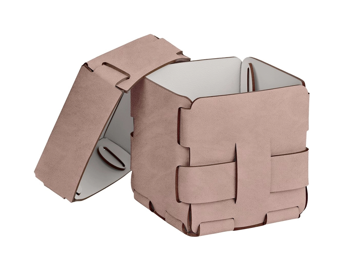 Корзиночка Mini BOTTEGA 12х12 пепельная роза, кожа – 2