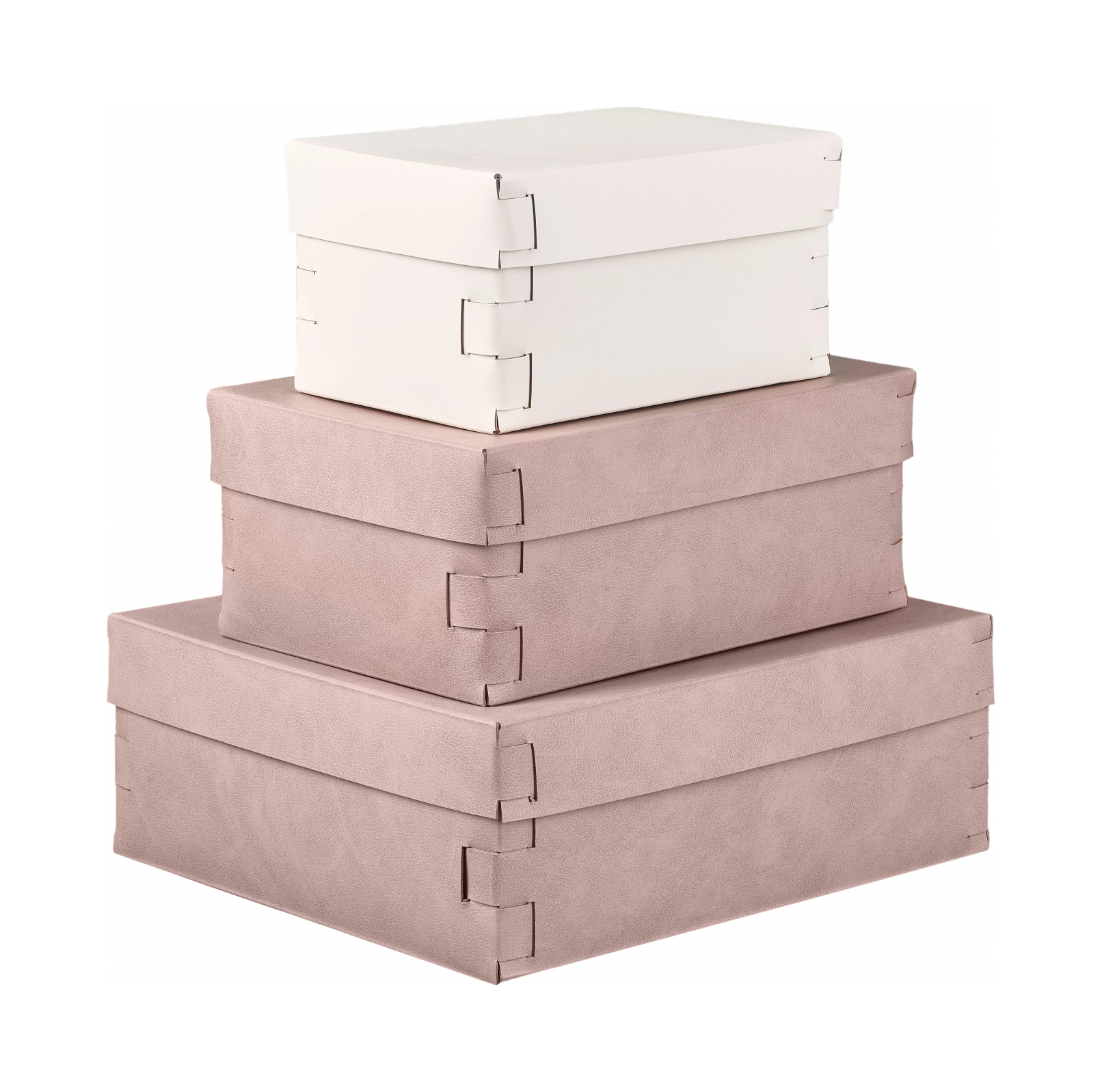 Коробка для хранения SNOB 36x30 см пепельная роза, кожа – 2