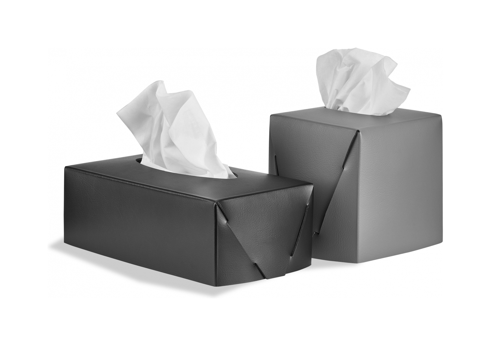 Салфетница для Kleenex 12x12 серая, кожа ADJ 0015.03.TS16