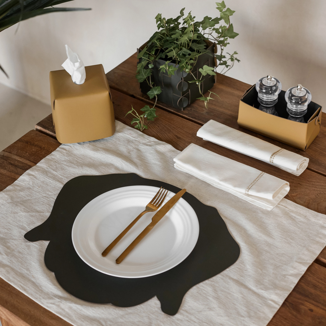 Салфетница для Kleenex 12x12 горчица, кожа – 2