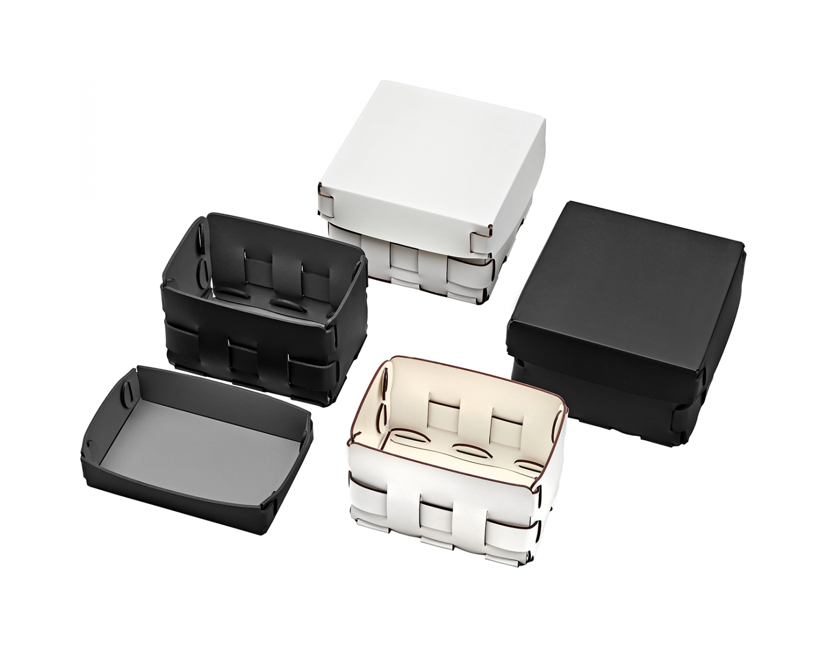 Корзиночка Mini BOTTEGA 12х19 белая, кожа – 2