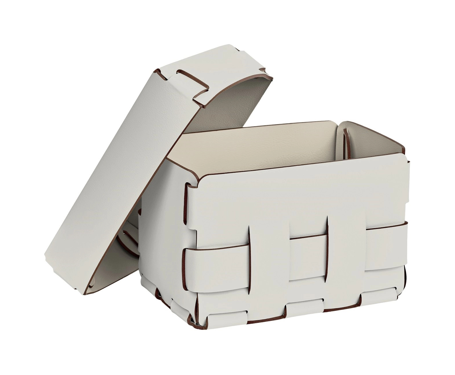 Корзиночка Mini BOTTEGA 12х19 белая, кожа ADJ 1012.10.TS30