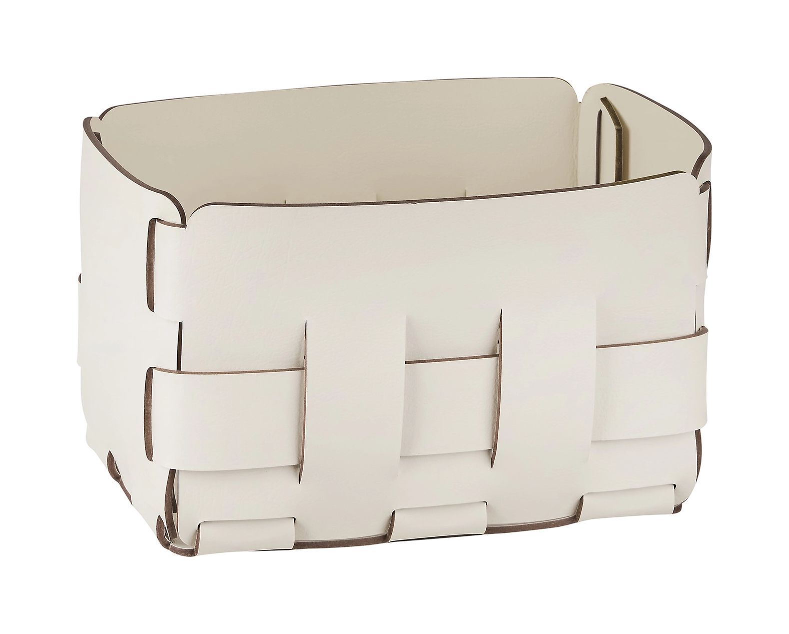 Корзиночка Mini BOTTEGA 12х19 белая, кожа ADJ 1012.10.TS30