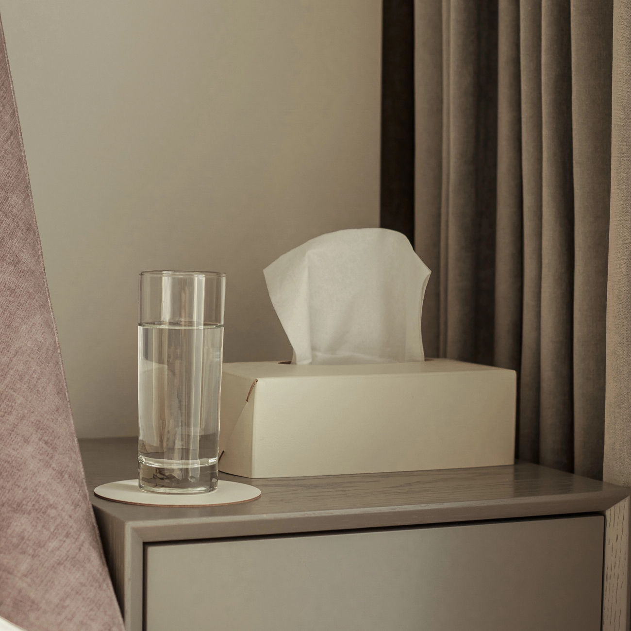 Костер круглый двусторонний 12 см устричный-пепельная роза, кожа – 2