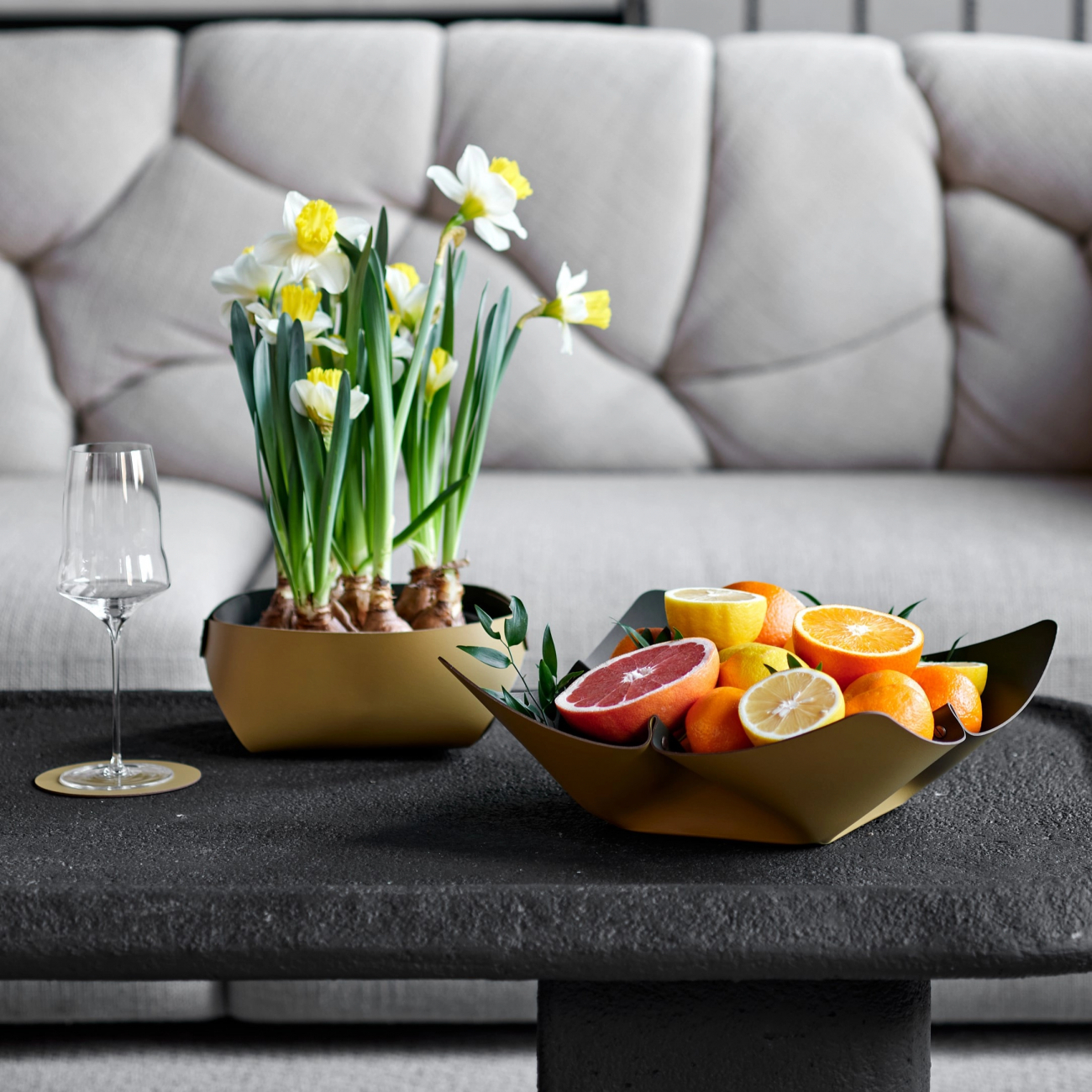 Костер круглый двусторонний 12 см горчица-олива, кожа – 2