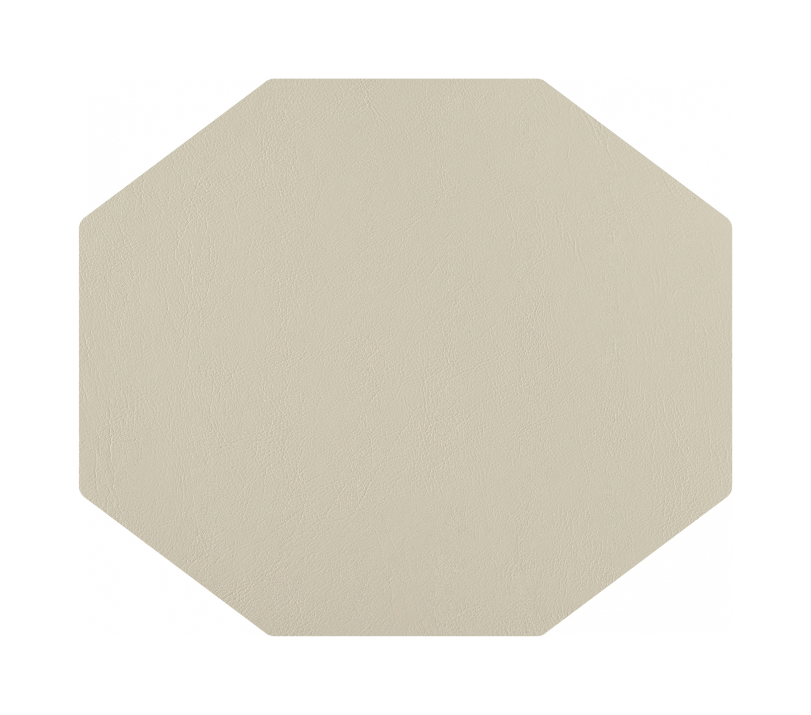 Плейсмат восьмиугольный двусторонний 44.5х38 см белый-панна кота, кожа ADJ 0006.10/16.TS16