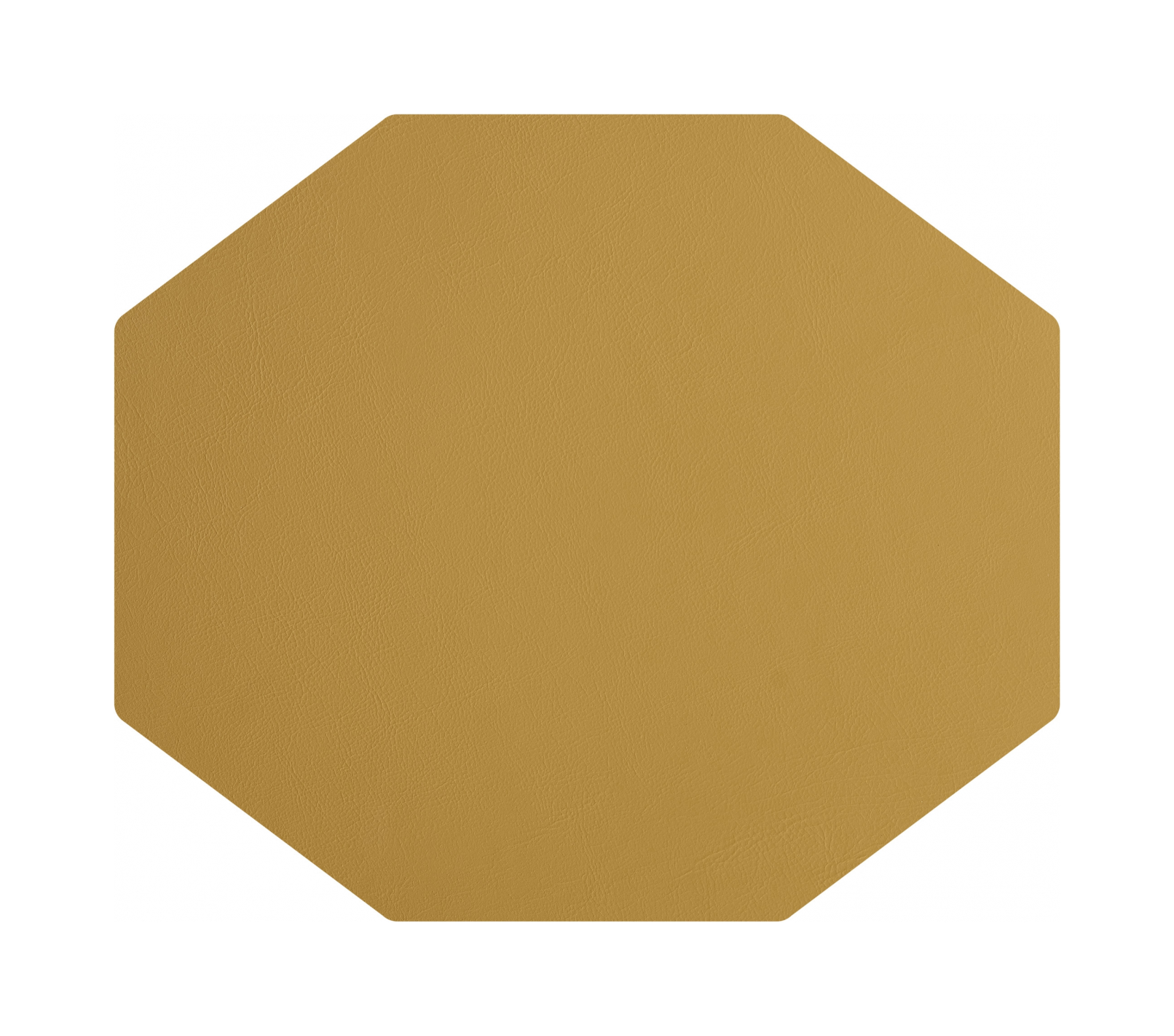 Плейсмат восьмиугольный двусторонний 44.5х38 см горчица-олива, кожа – 2