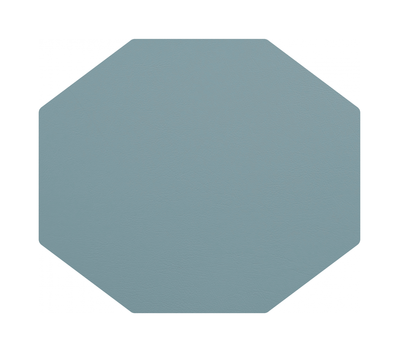 Плейсмат восьмиугольный двусторонний 44.5х38 см небесно-голубой и эвкалипт, кожа – 2