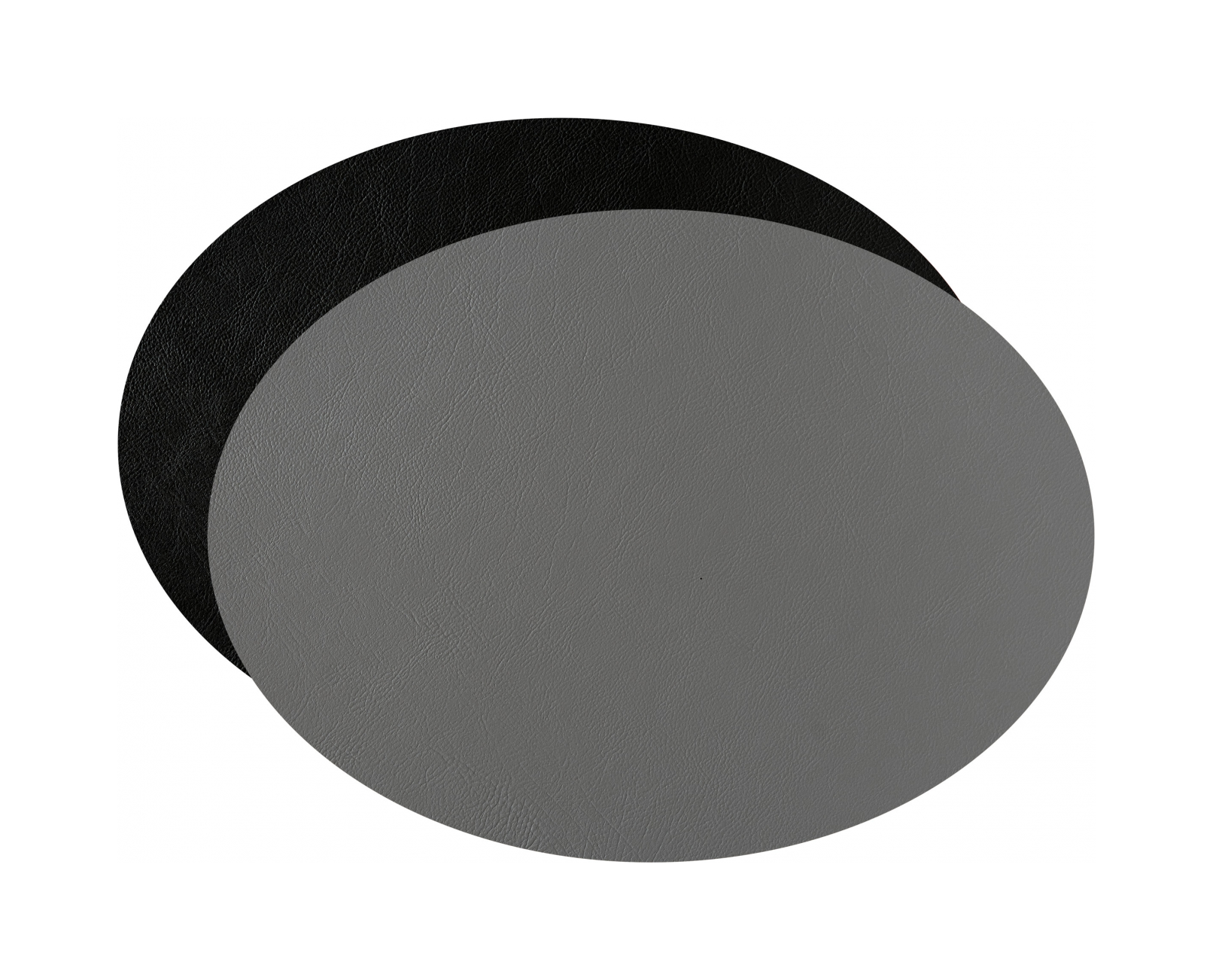 Плейсмат овальный двусторонний 47.5х35 см чёрный-серый, кожа