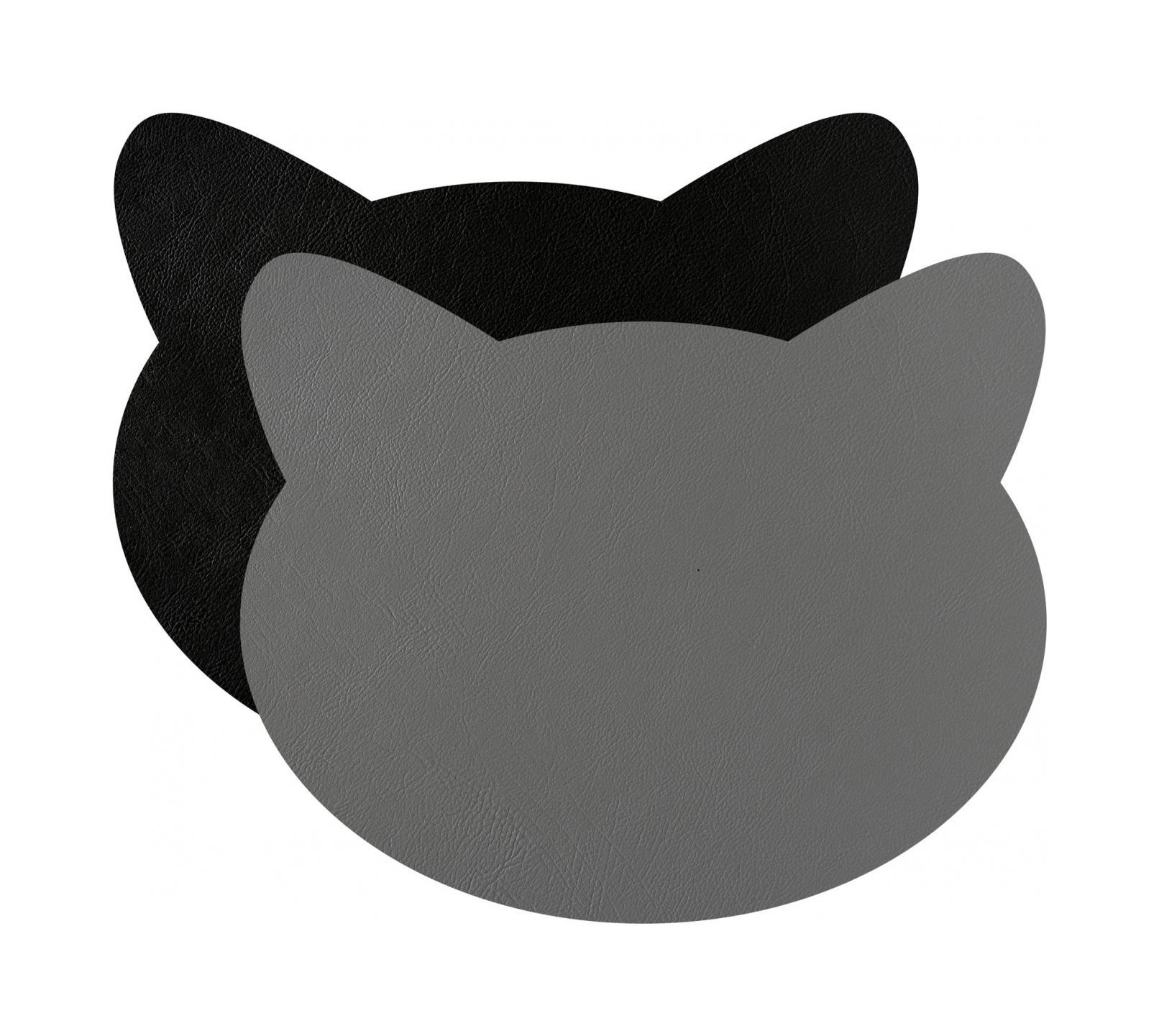 Плейсмат детский CAT двусторонний 42х35 см чёрный-серый, кожа